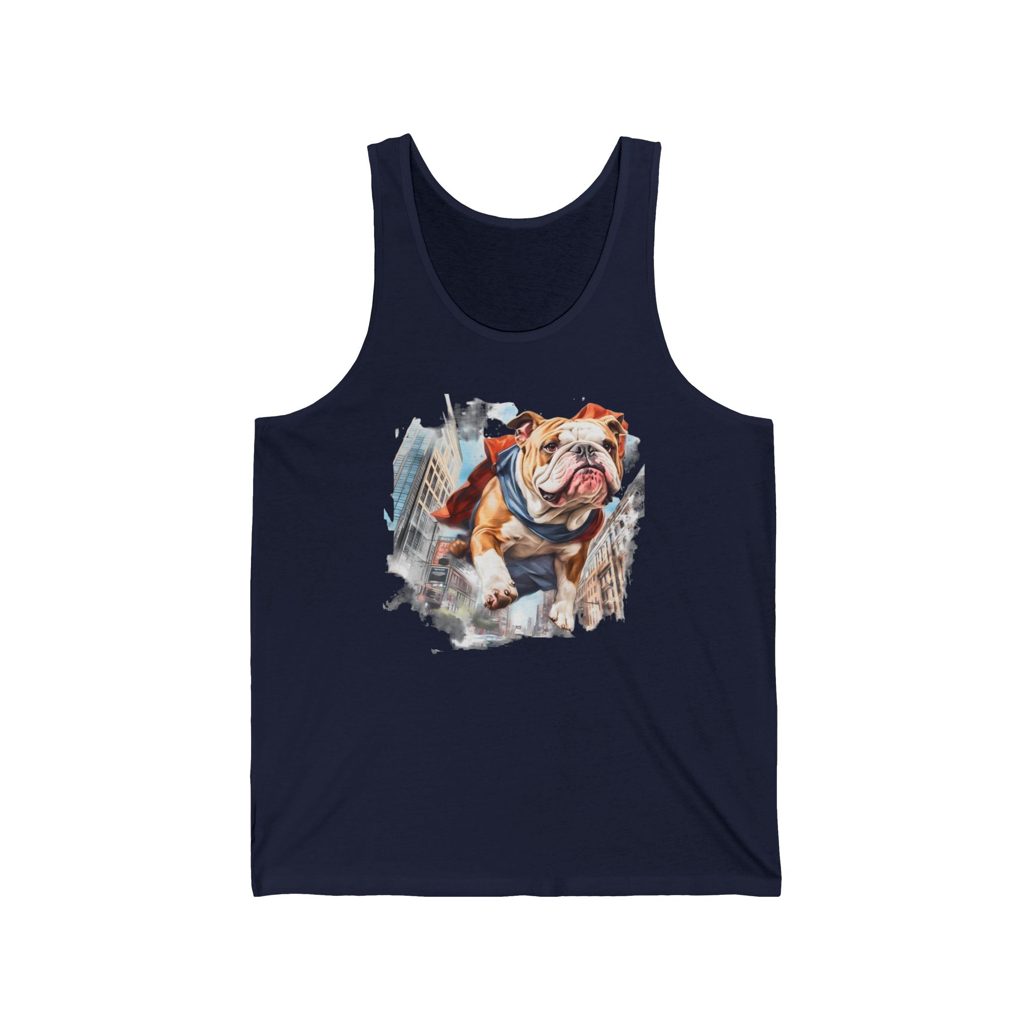 46 Tank - Superhero English Bulldog | Flying Bulldog City Tank Top