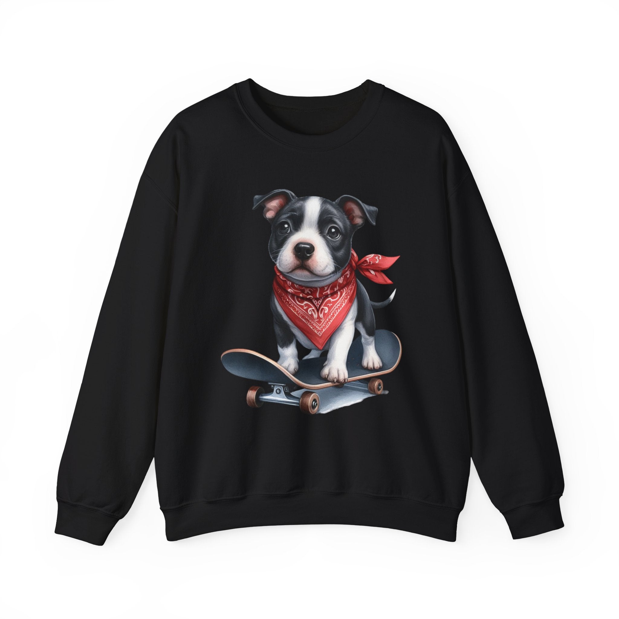 33 Sweatshirt - Skateboarding Puppy Sweatshirt | Cute Dog Lover Crewneck | Cool Puppy Graphic Sweatshirt | Funny Pet Gift | Wildsyde Apparel