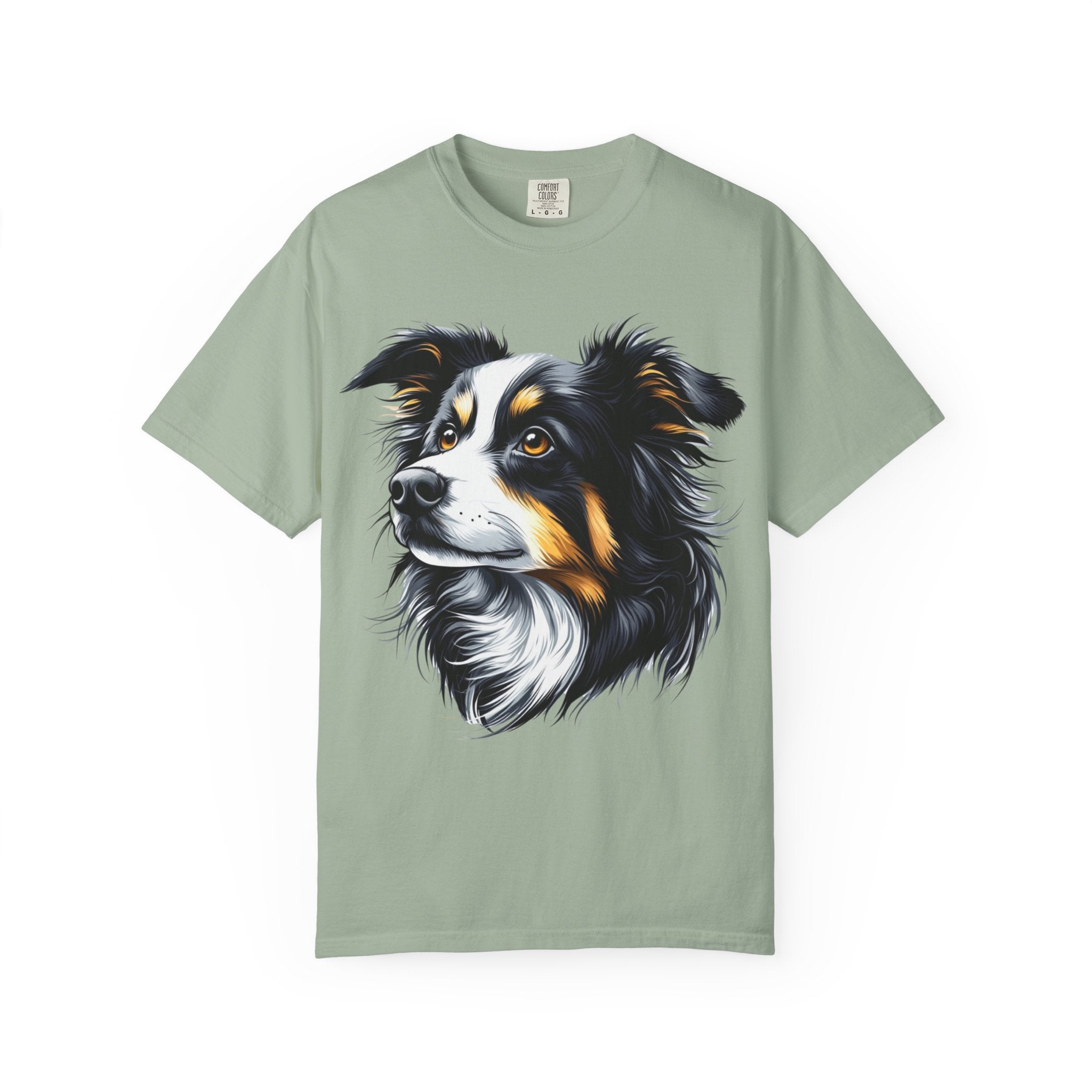 Tri-Color Border Collie Portrait Tee – Unisex Dog Lover Graphic T-Shirt