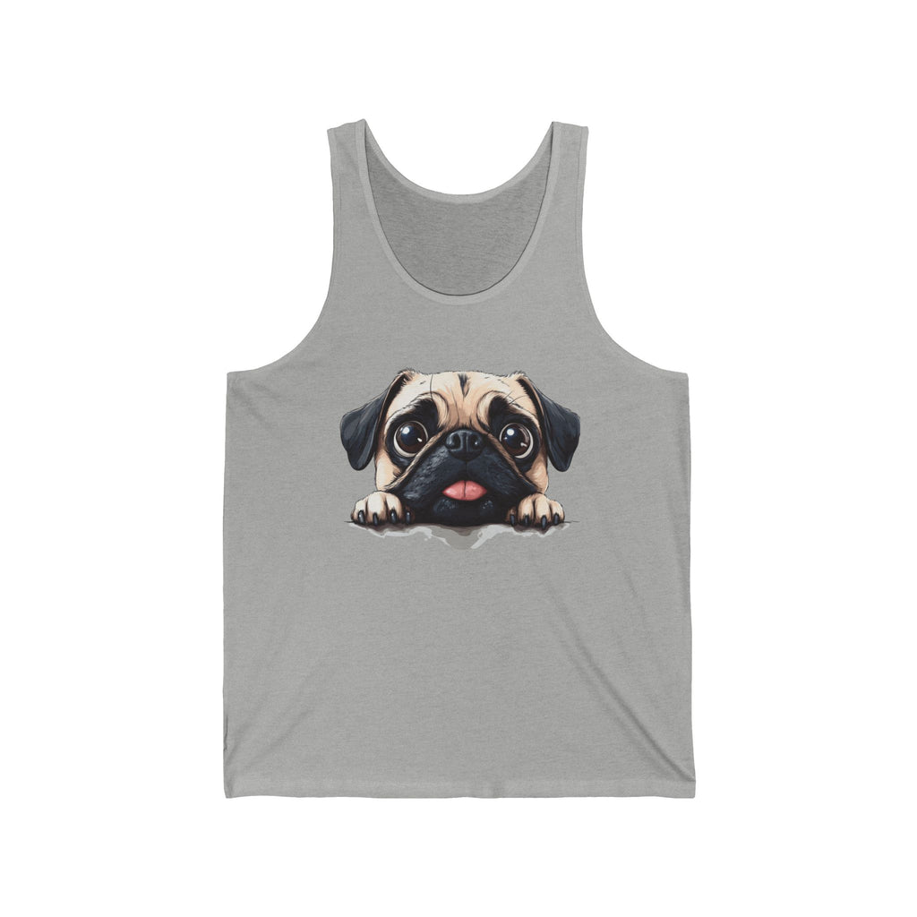 25 Tank - Funny Pug Peek | Cute Pug Dog Tank Top