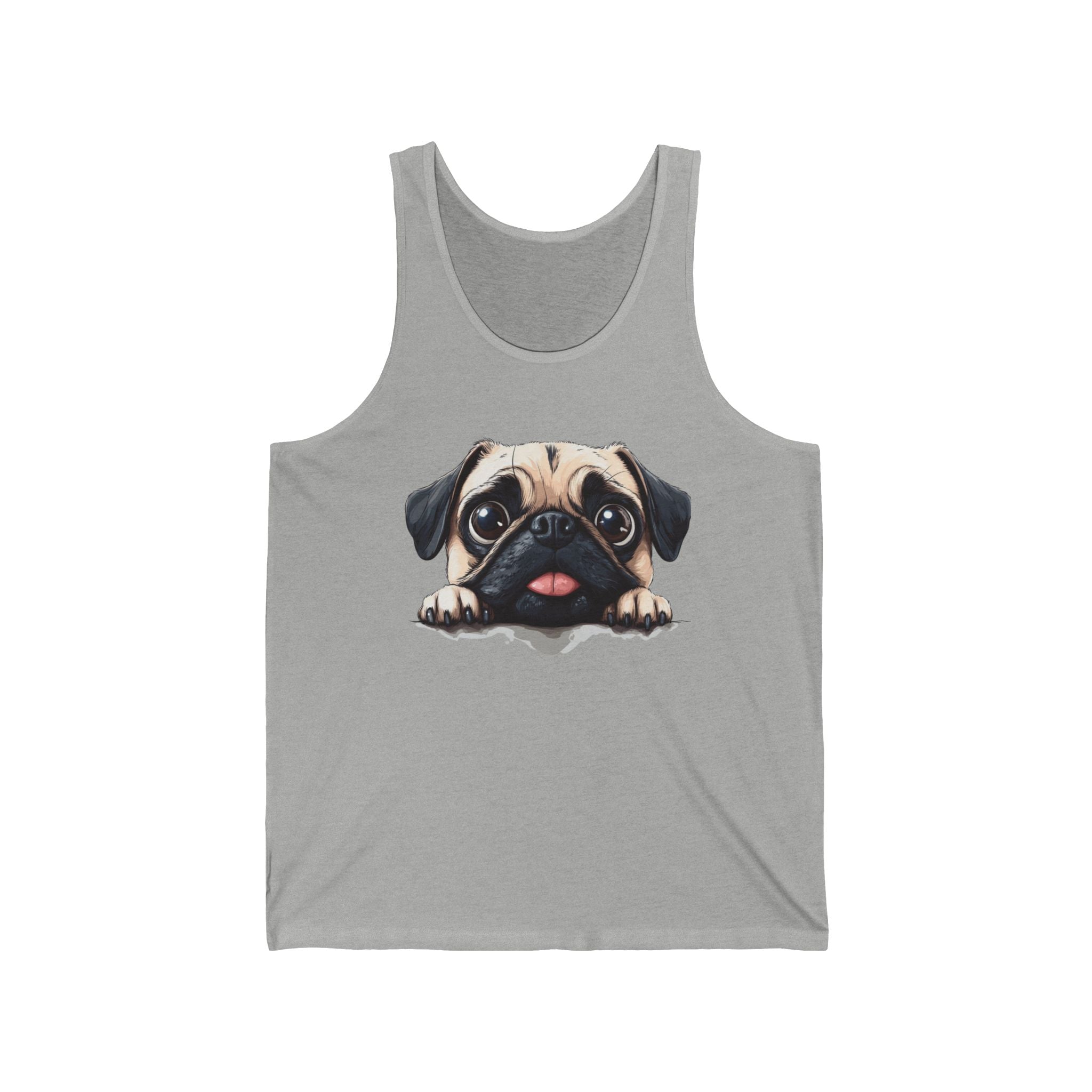 25 Tank - Funny Pug Peek | Cute Pug Dog Tank Top