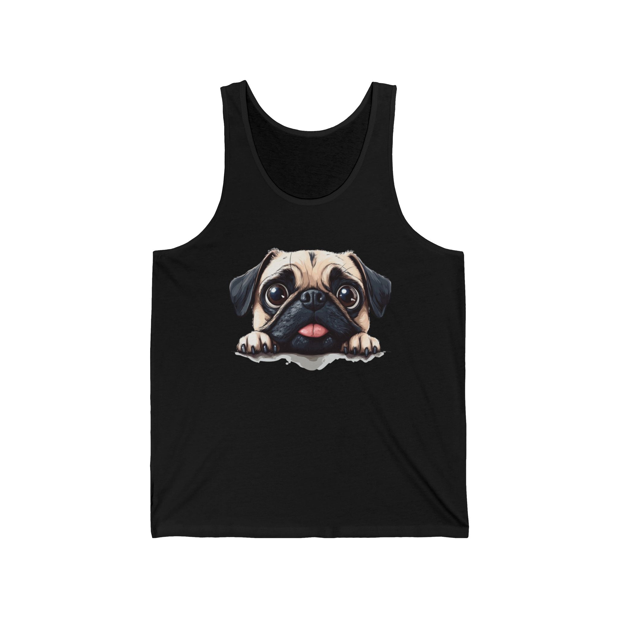 25 Tank - Funny Pug Peek | Cute Pug Dog Tank Top