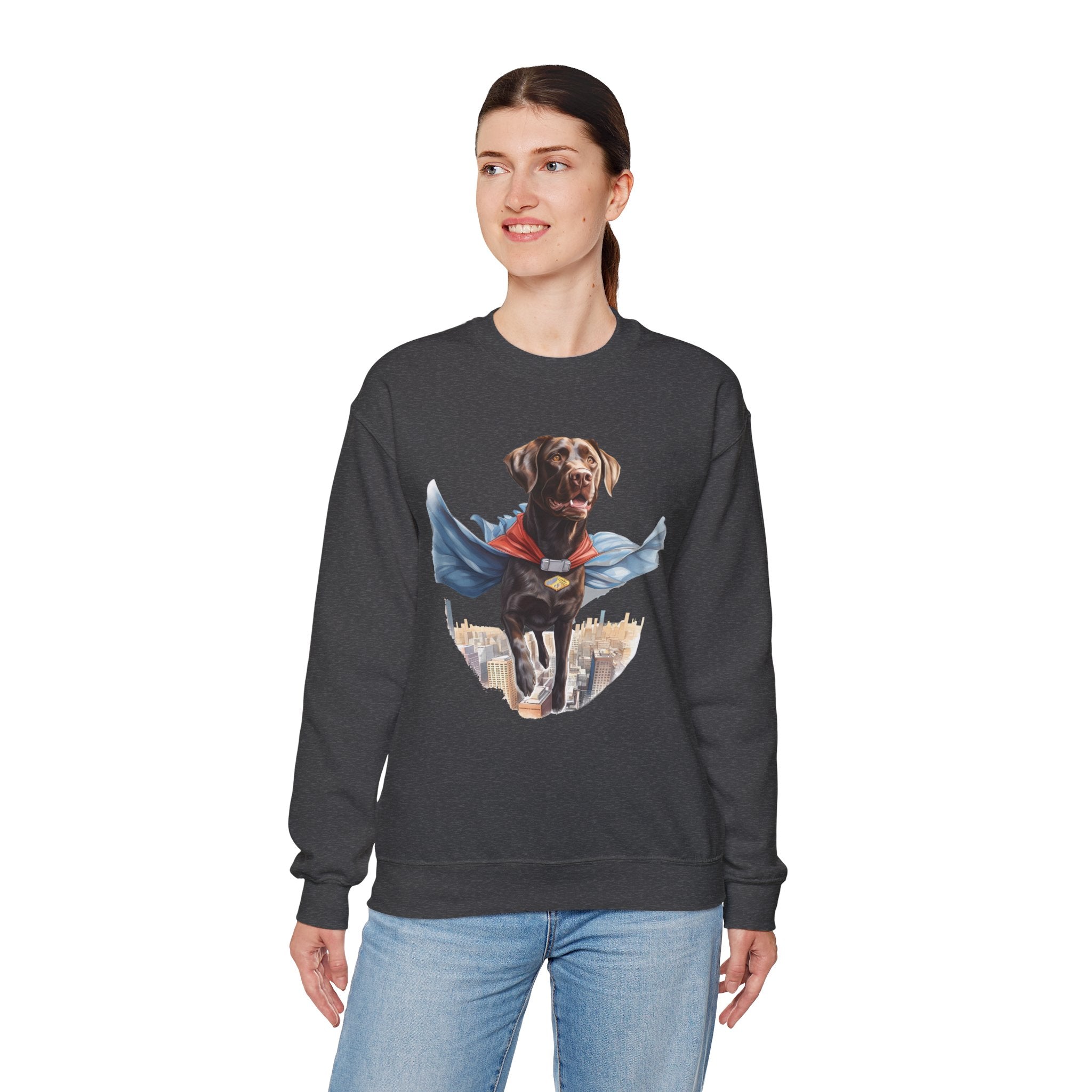 13 Sweatshirt - Superhero Chocolate Labrador City Hero Sweatshirt