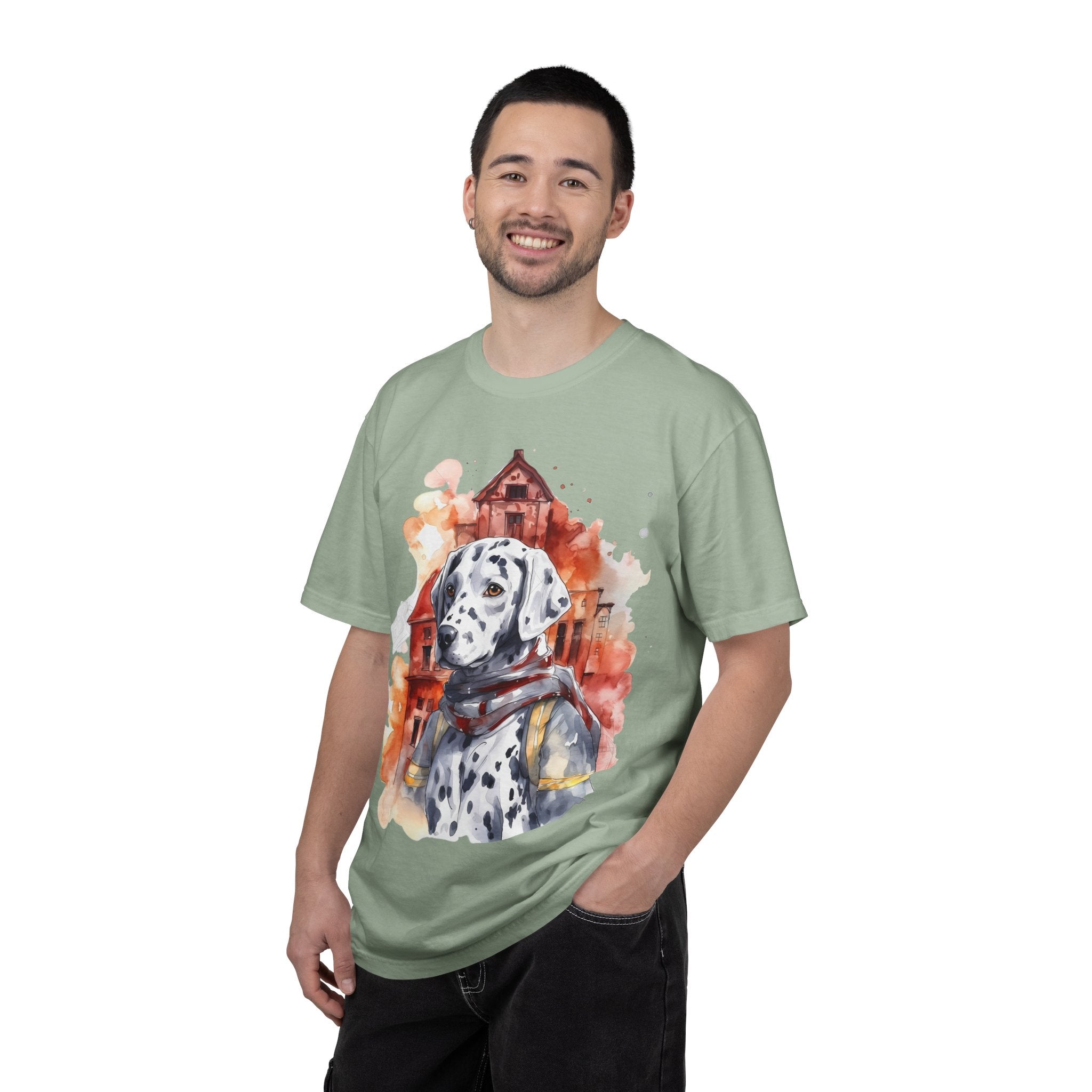 Firehouse Guardian Dalmatian Tee – Unisex Hero Dog Graphic T-Shirt