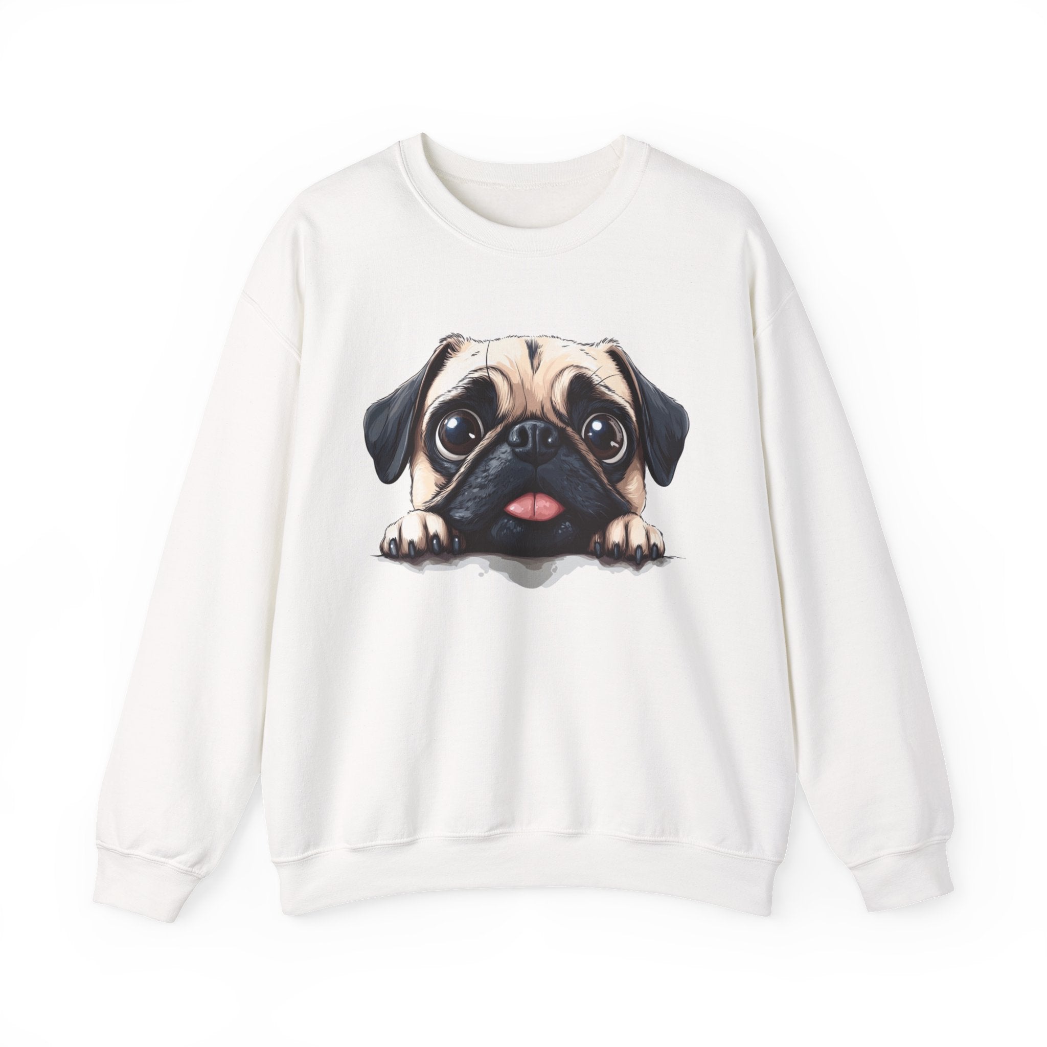 25 Sweatshirt - Cute Pug Puppy Peeking T-Shirt
