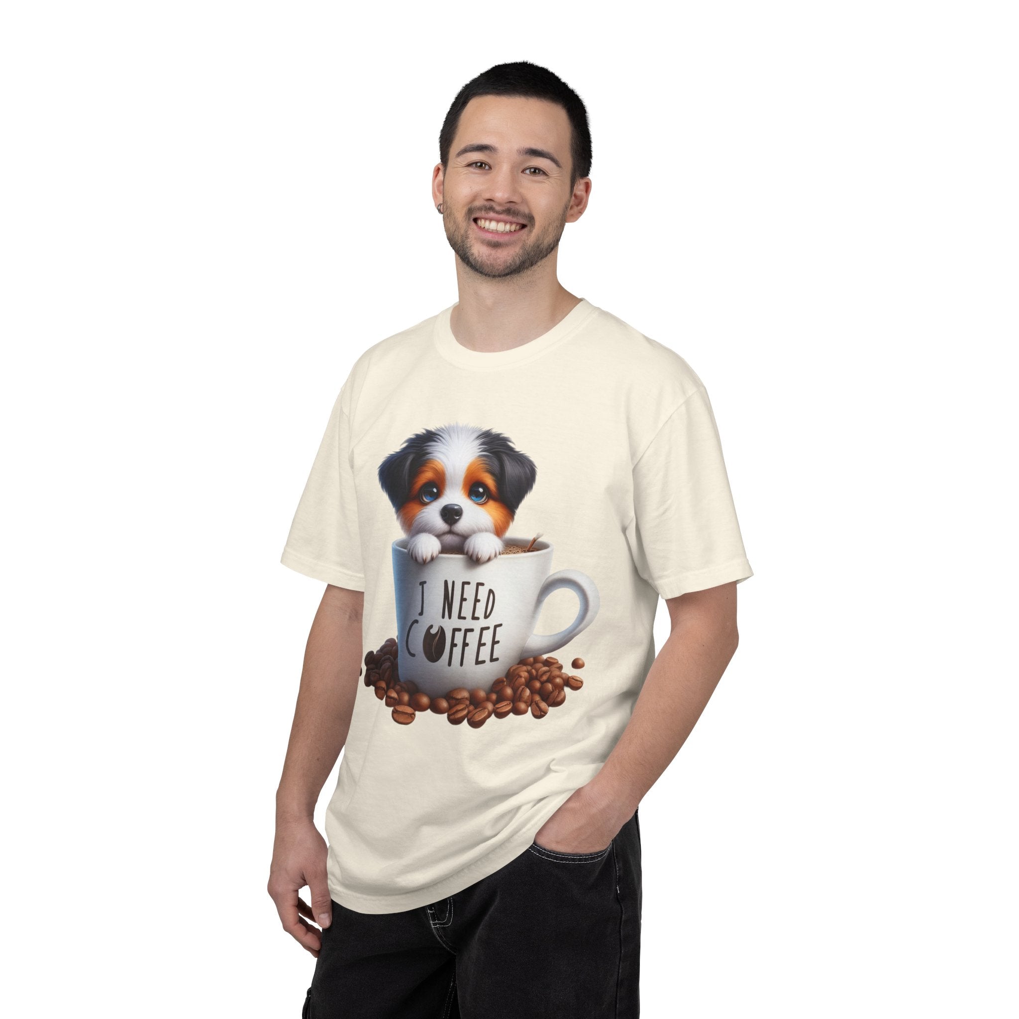 Powered by Coffee & Dog Hair Tee – Unisex Dog Lover Graphic T-Shirt