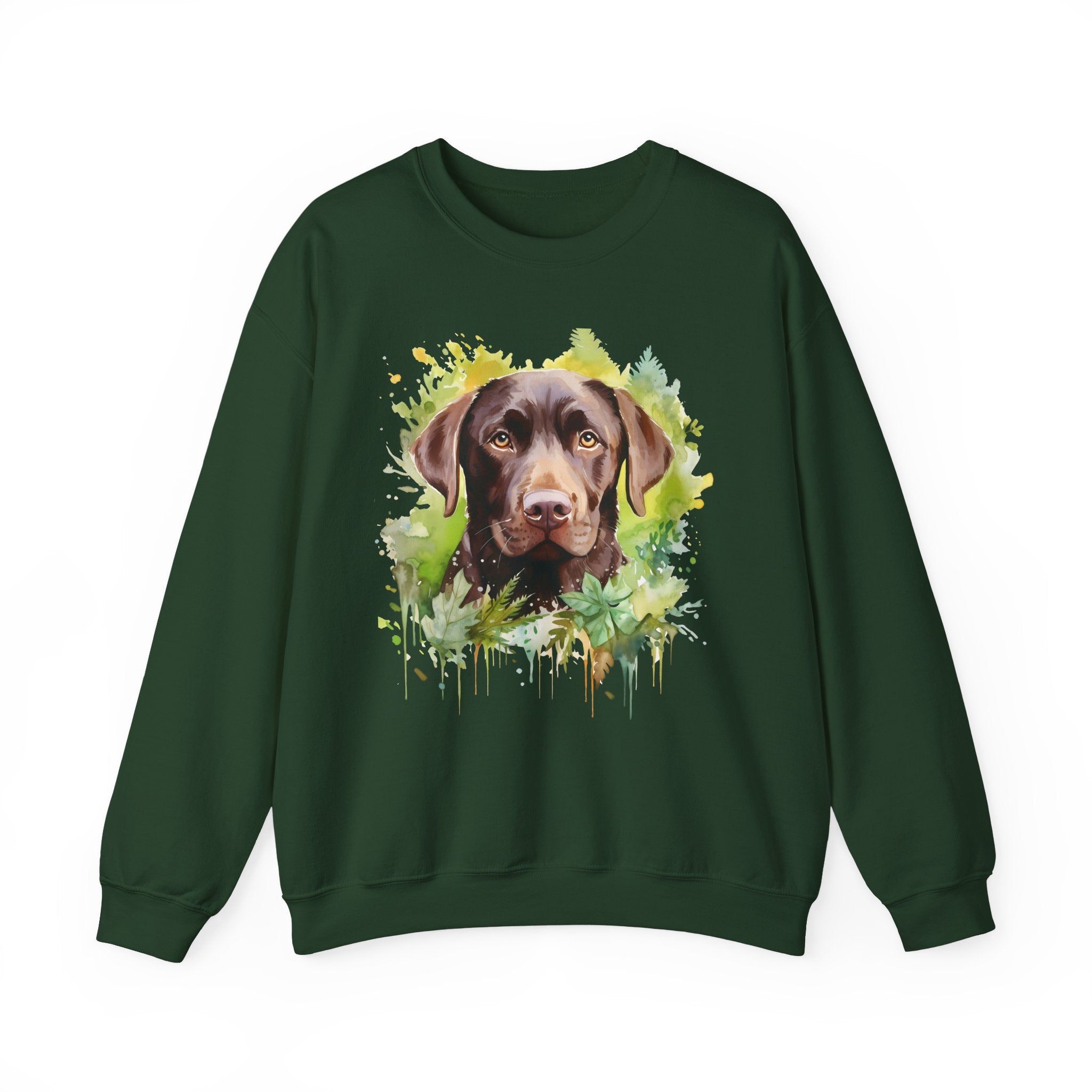 20 Sweatshirt - Chocolate Labrador Floral Portrait Sweatshirt
