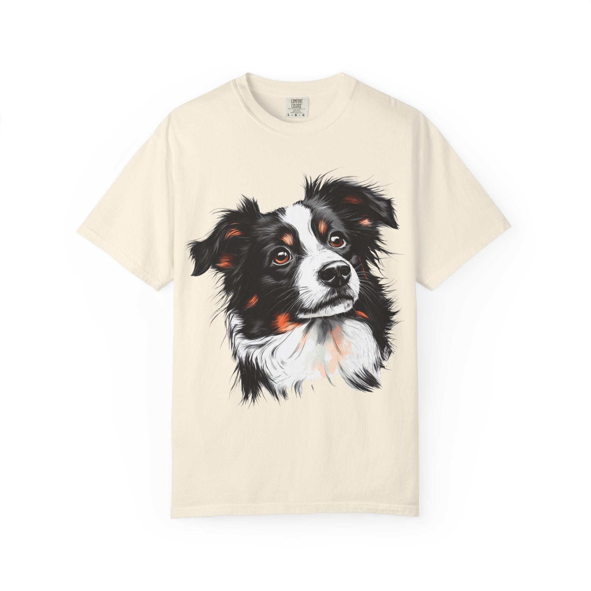 Tri-Color Border Collie Portrait Tee – Unisex Dog Lover T-Shirt