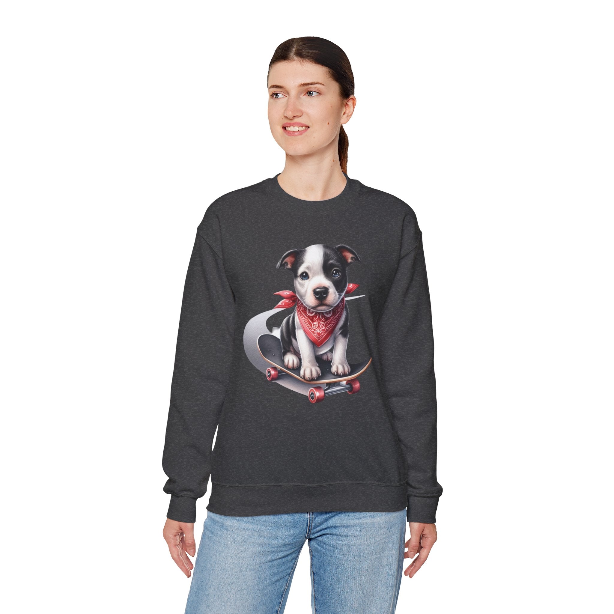 28 Sweatshirt - Skateboarding Puppy T-Shirt – Cute Dog Skater Design