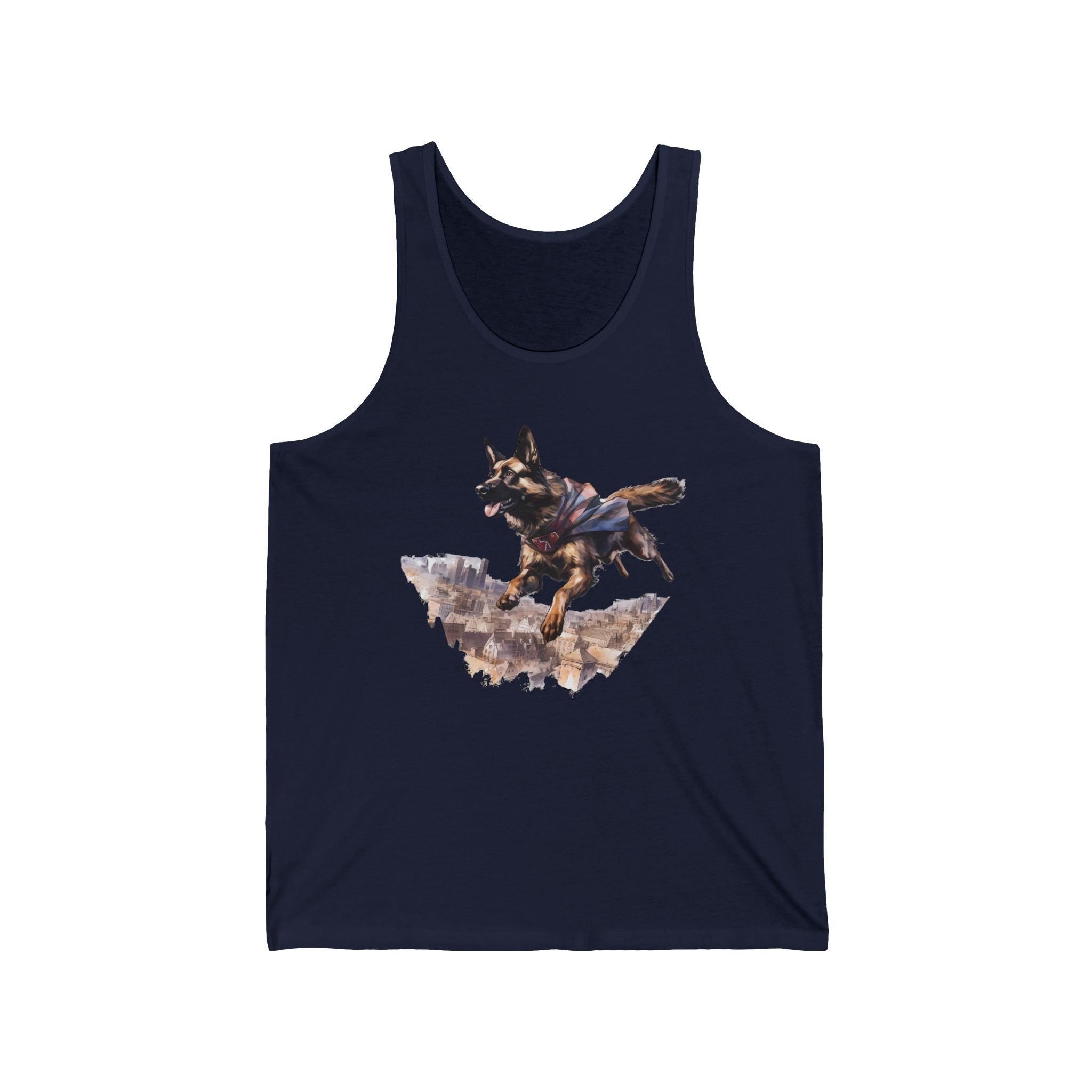 43 Tank - Superhero German Shepherd | Flying Shepherd Dog Tank Top