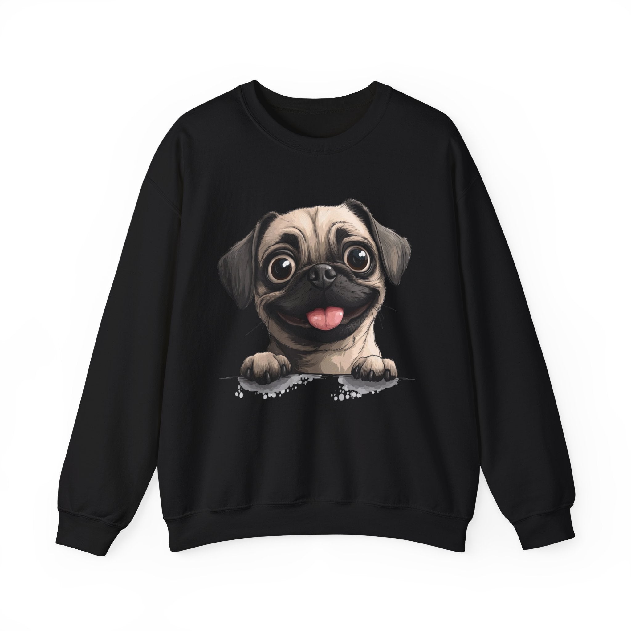 41 Sweatshirt - Happy Pug Sweatshirt | Cute Pug Crewneck | Funny Dog Lover Sweatshirt | Silly Dog Face Graphic | Wildsyde Apparel