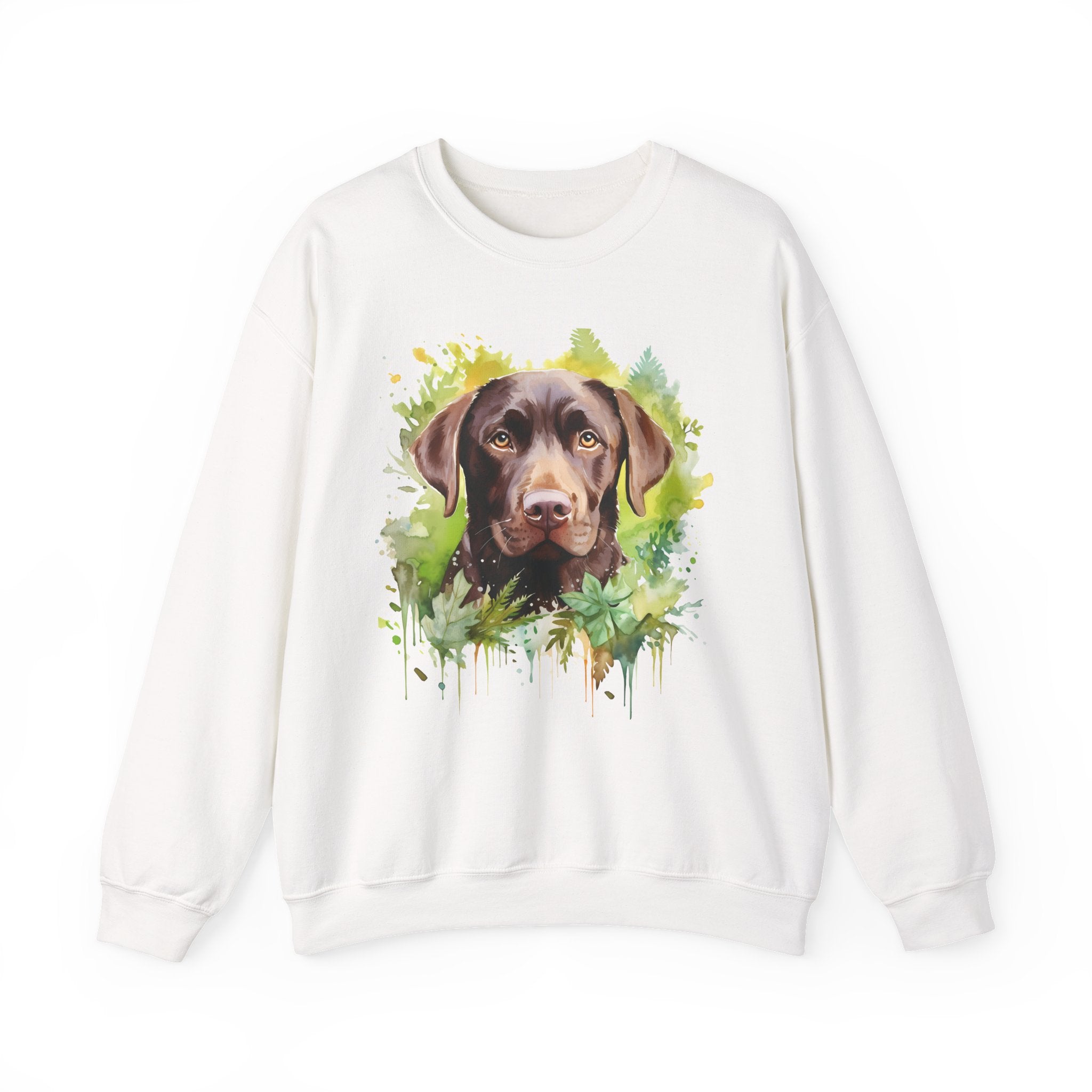 20 Sweatshirt - Chocolate Labrador Floral Portrait Sweatshirt