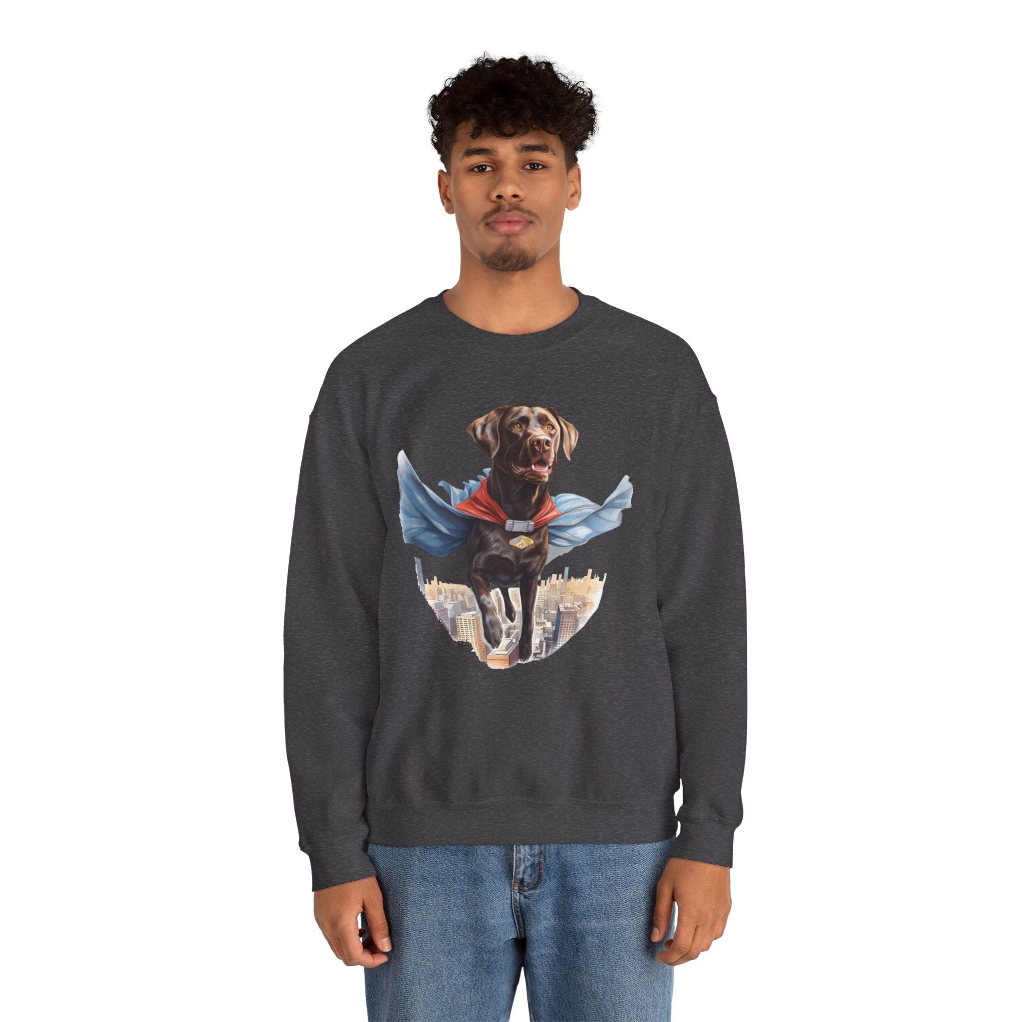 13 Sweatshirt - Superhero Chocolate Labrador City Hero Sweatshirt