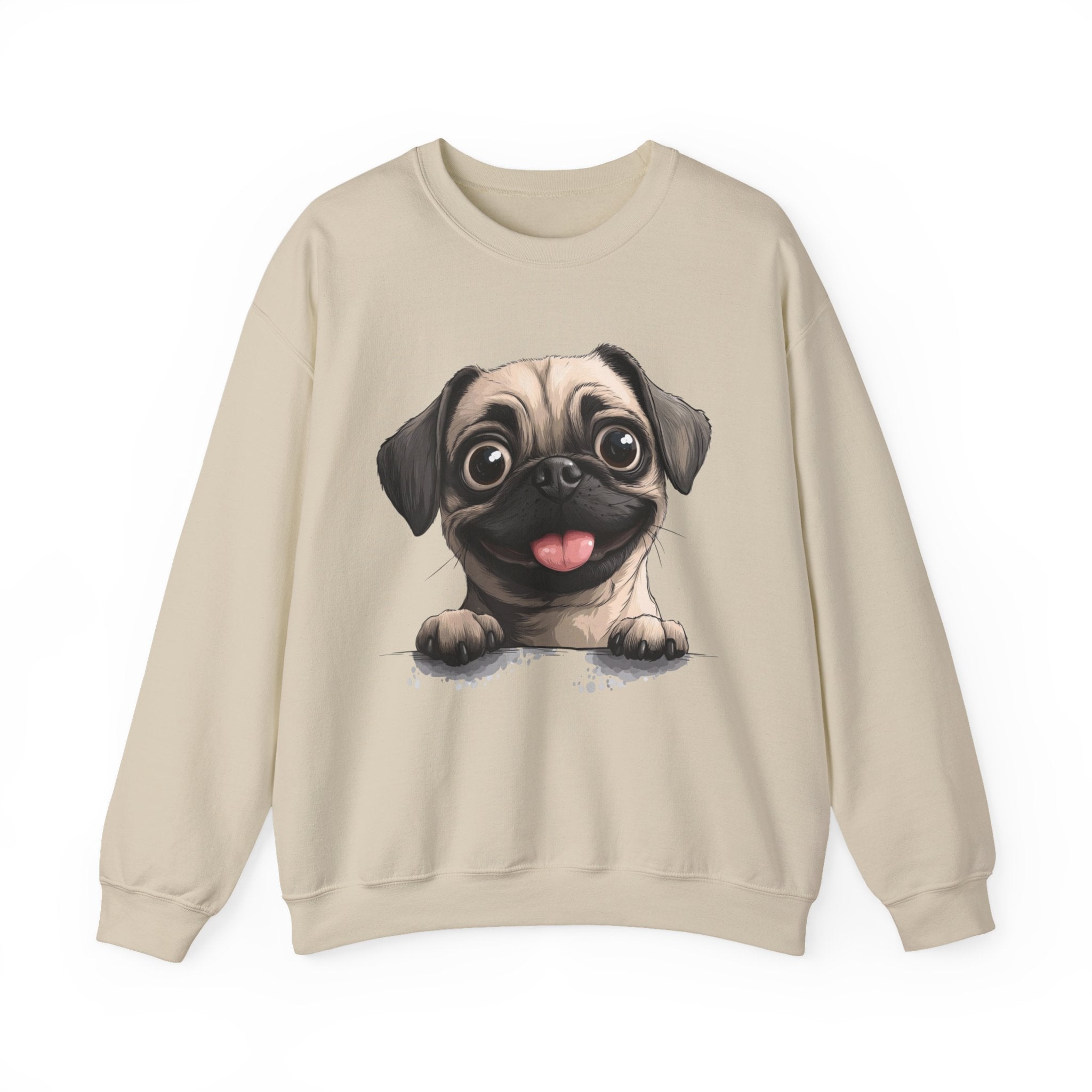 41 Sweatshirt - Happy Pug Sweatshirt | Cute Pug Crewneck | Funny Dog Lover Sweatshirt | Silly Dog Face Graphic | Wildsyde Apparel