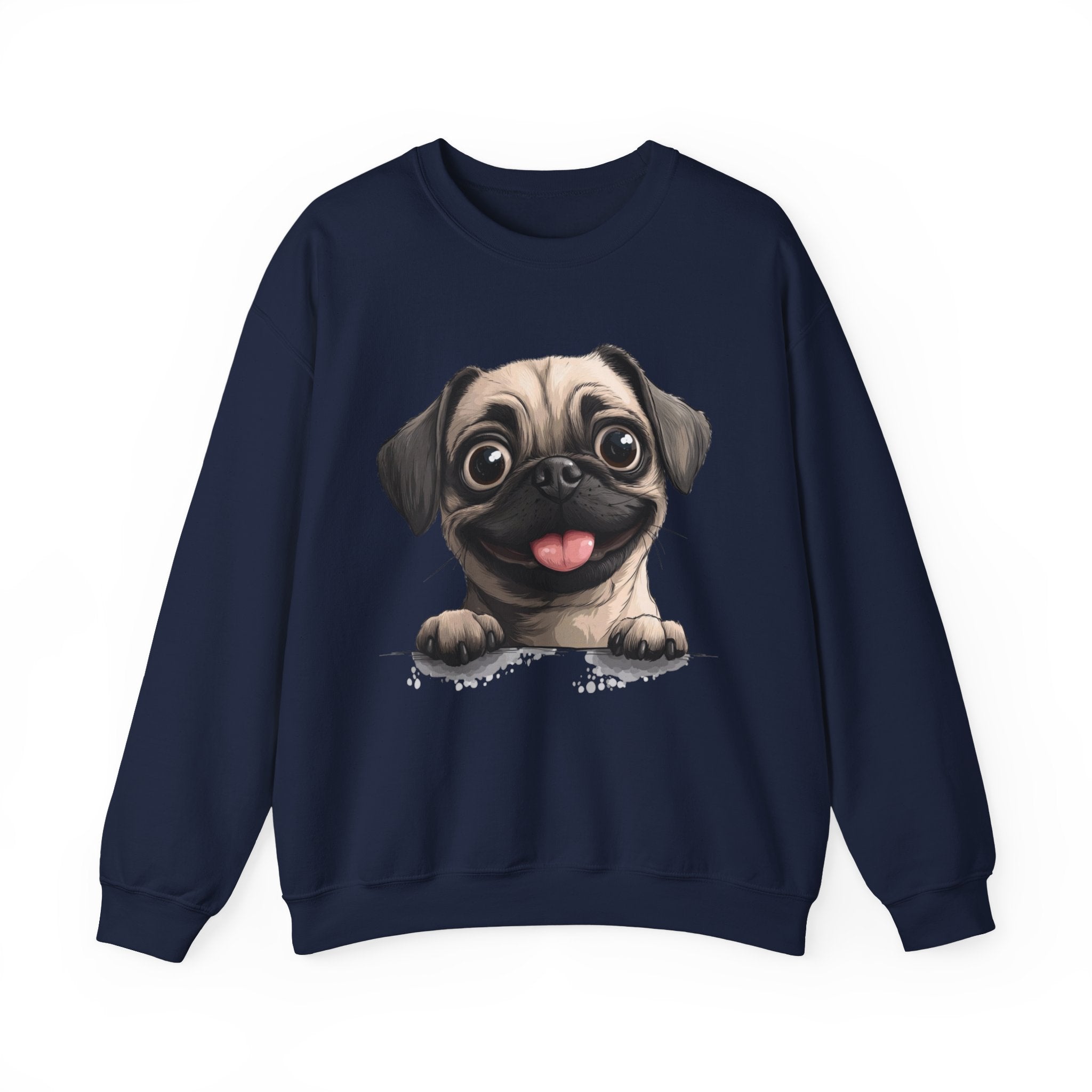 41 Sweatshirt - Happy Pug Sweatshirt | Cute Pug Crewneck | Funny Dog Lover Sweatshirt | Silly Dog Face Graphic | Wildsyde Apparel