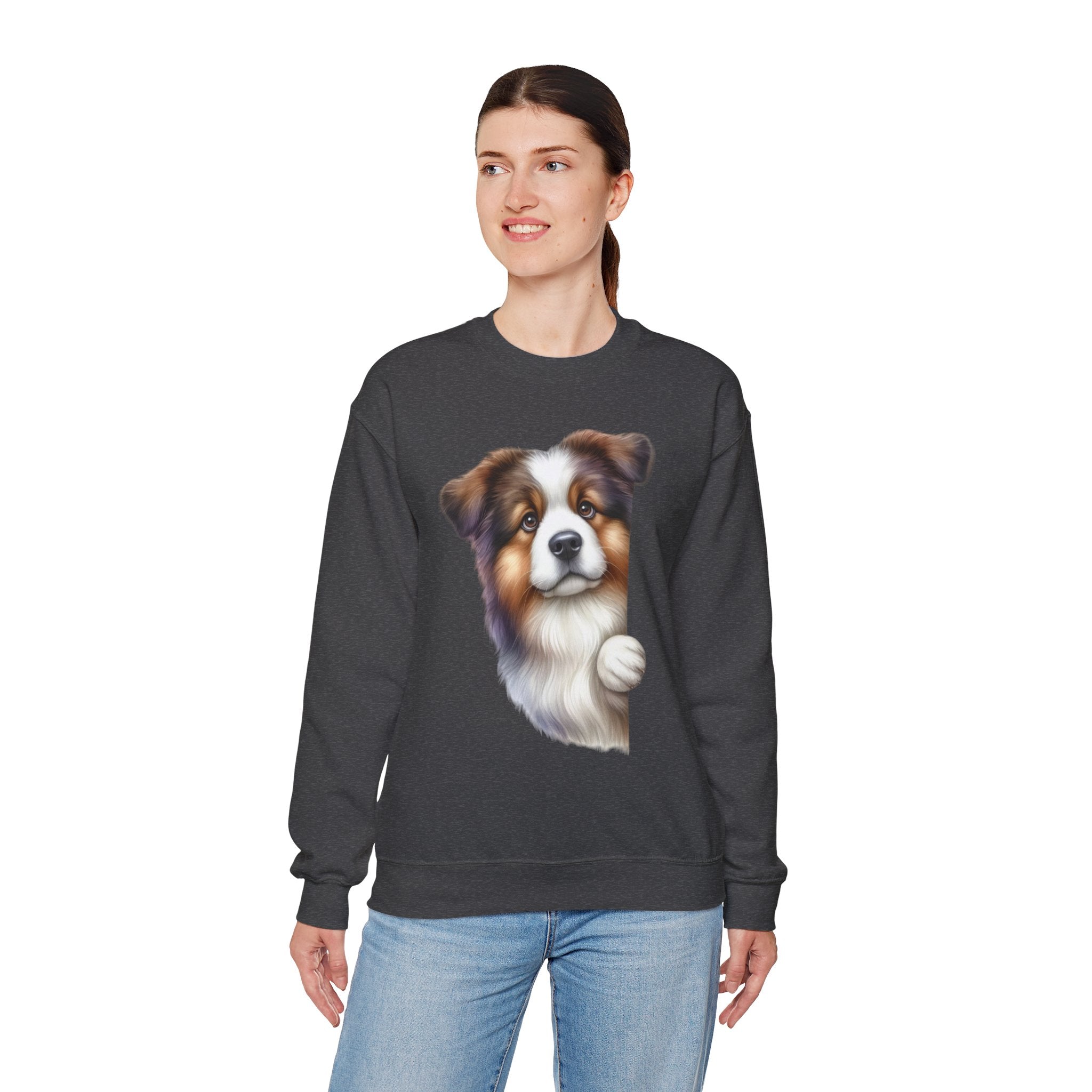 29 Sweatshirt - Australian Shepherd Peekaboo Sweatshirt – Cute Aussie Dog Design