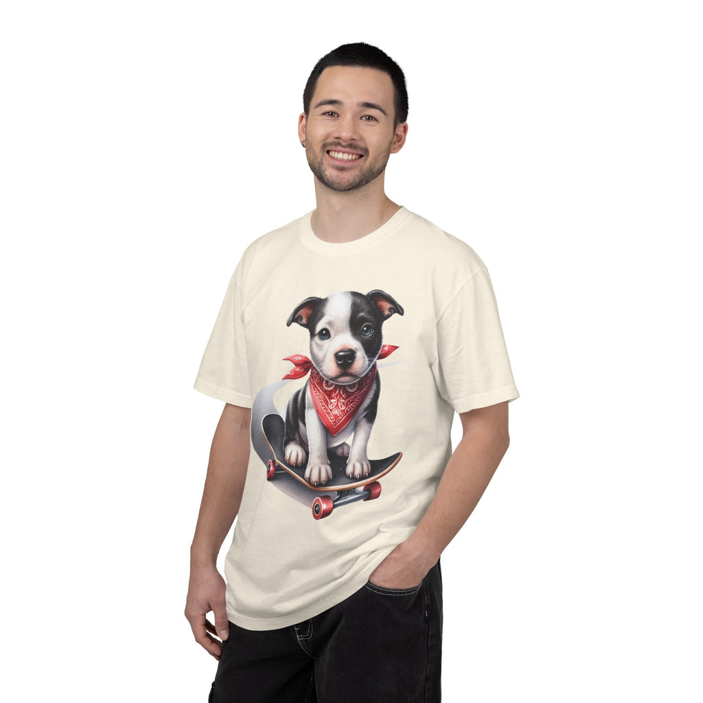 28 Tee - Skater Pup Portrait Tee – Unisex Dog Lover Graphic T-Shirt