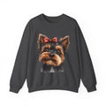 30 Sweatshirt -Yorkie Bow Sweatshirt | Cute Dog Lover Crewneck | Yorkshire Terrier Graphic Sweatshirt | Cozy Pet Lover Gift | Wildsyde Apparel