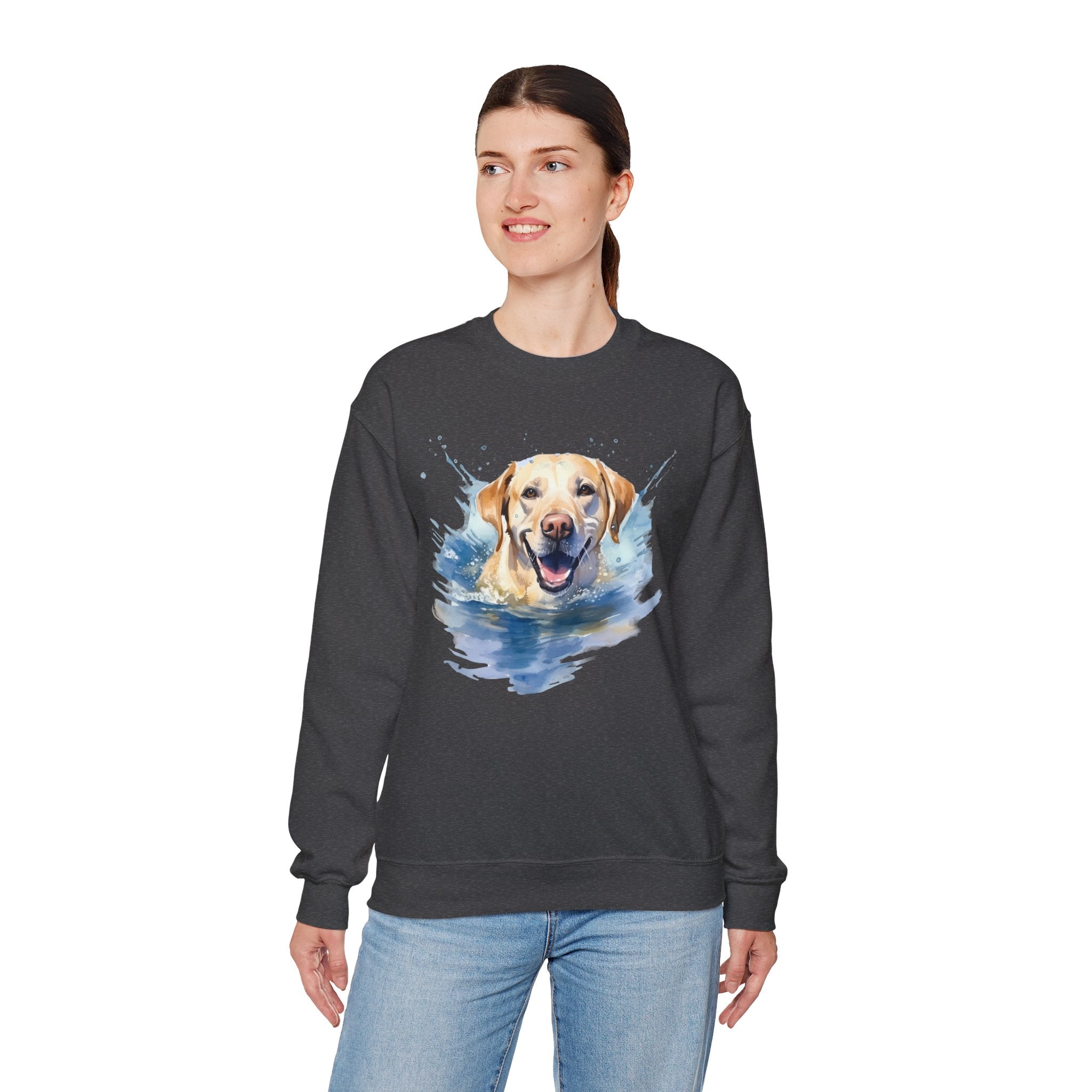 42 Sweatshirt -Happy Labrador Sweatshirt | Lab Retriever Crewneck | Water Dog Sweatshirt | Funny Lab Lover Gift | Wildsyde Apparel