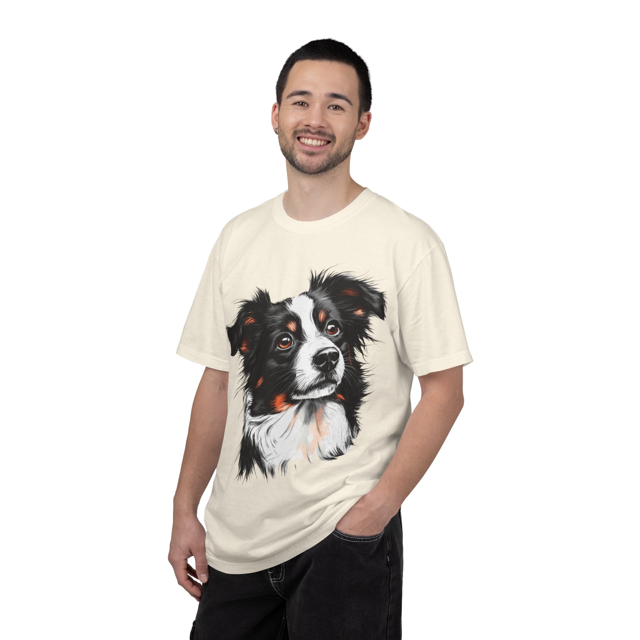 Tri-Color Border Collie Portrait Tee – Unisex Dog Lover T-Shirt