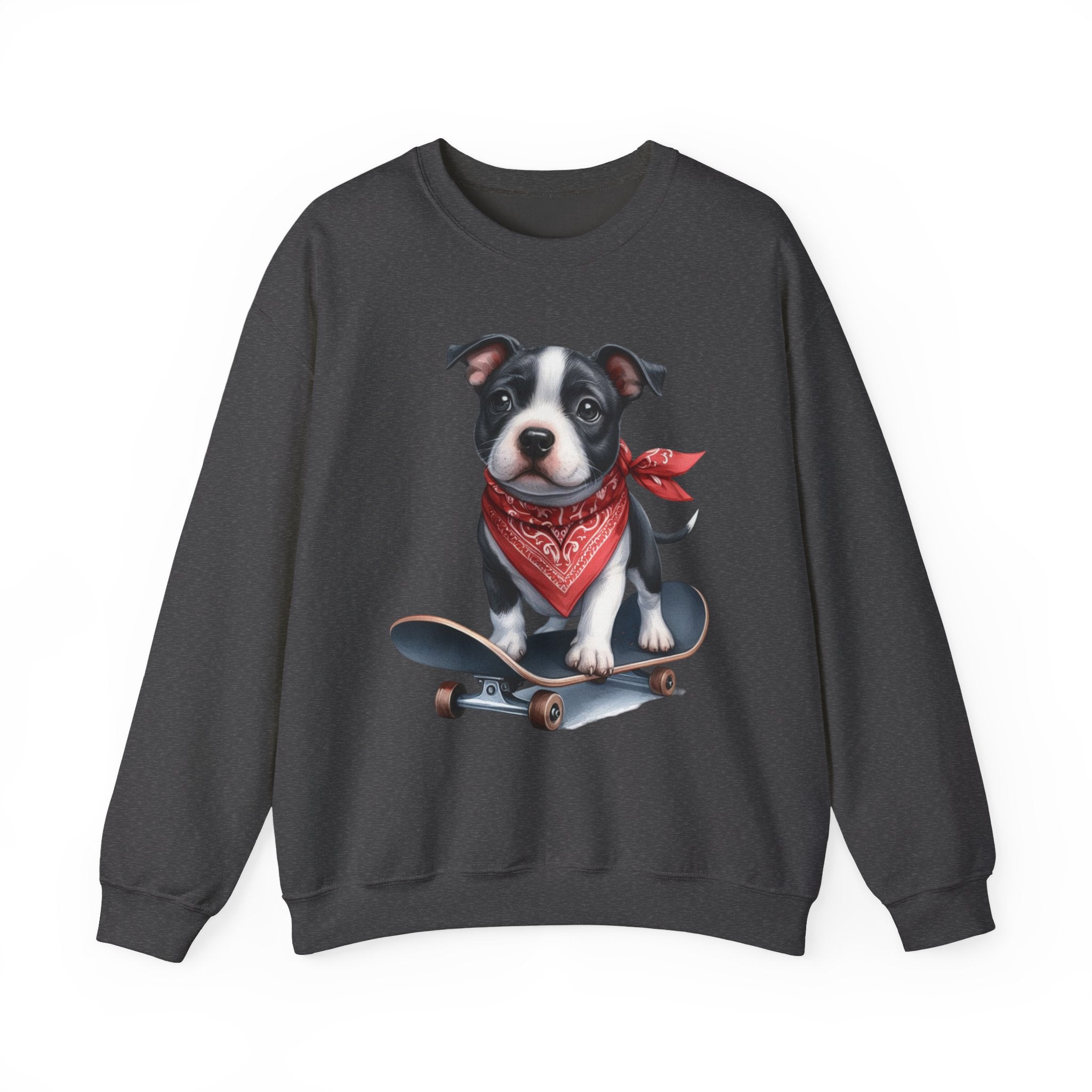 33 Sweatshirt - Skateboarding Puppy Sweatshirt | Cute Dog Lover Crewneck | Cool Puppy Graphic Sweatshirt | Funny Pet Gift | Wildsyde Apparel