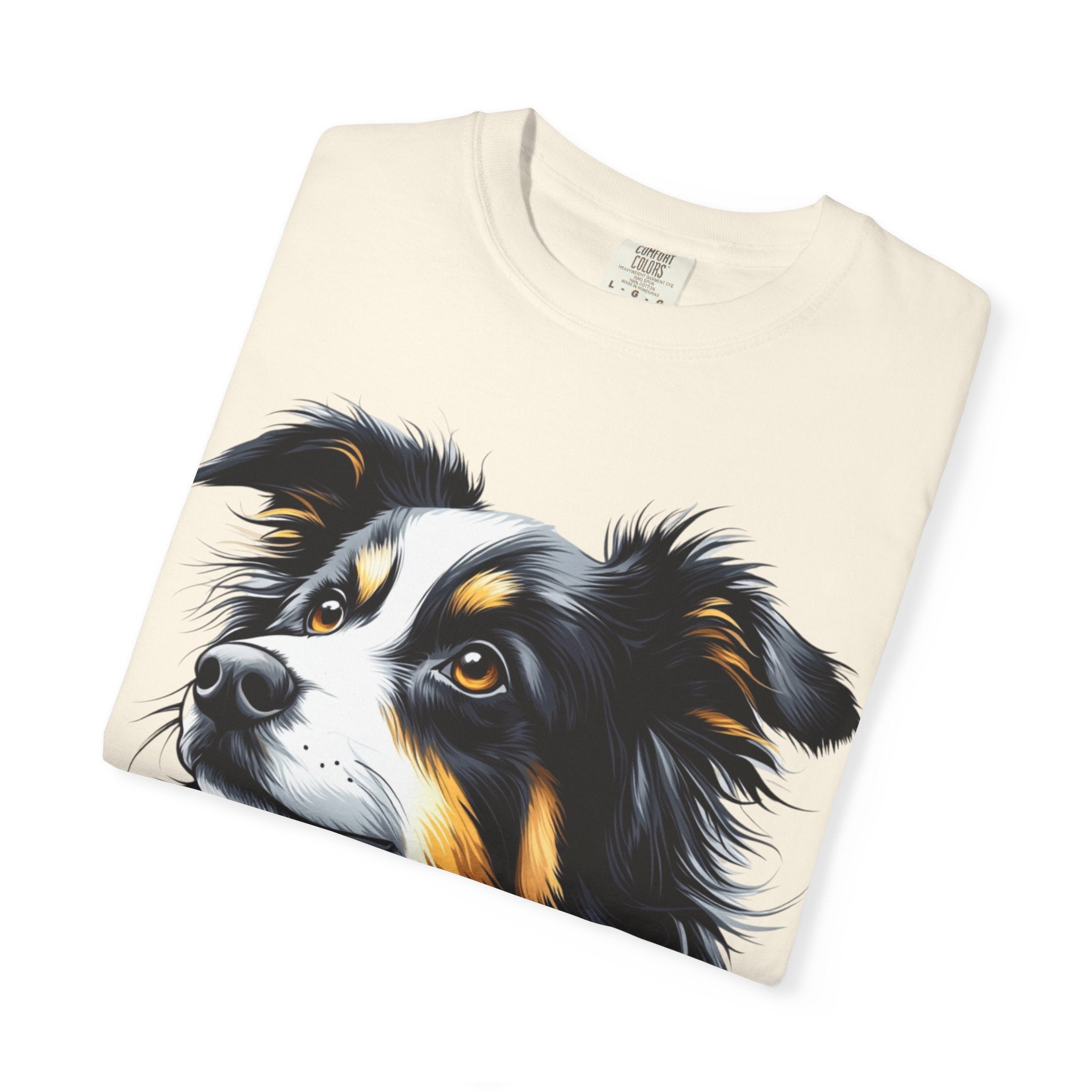 Tri-Color Border Collie Portrait Tee – Unisex Dog Lover Graphic T-Shirt