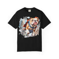 46 Tee - Superhero Bulldog Flying City T-Shirt