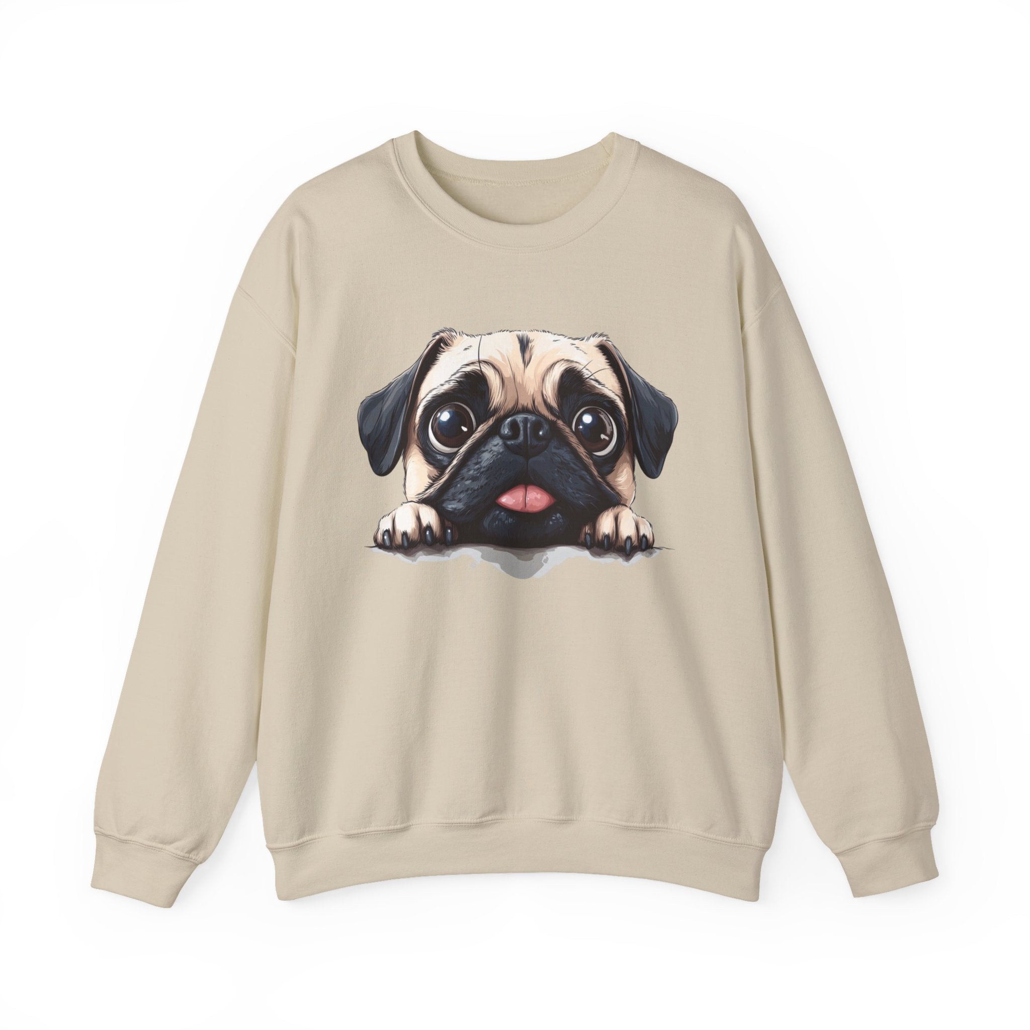 25 Sweatshirt - Cute Pug Puppy Peeking T-Shirt