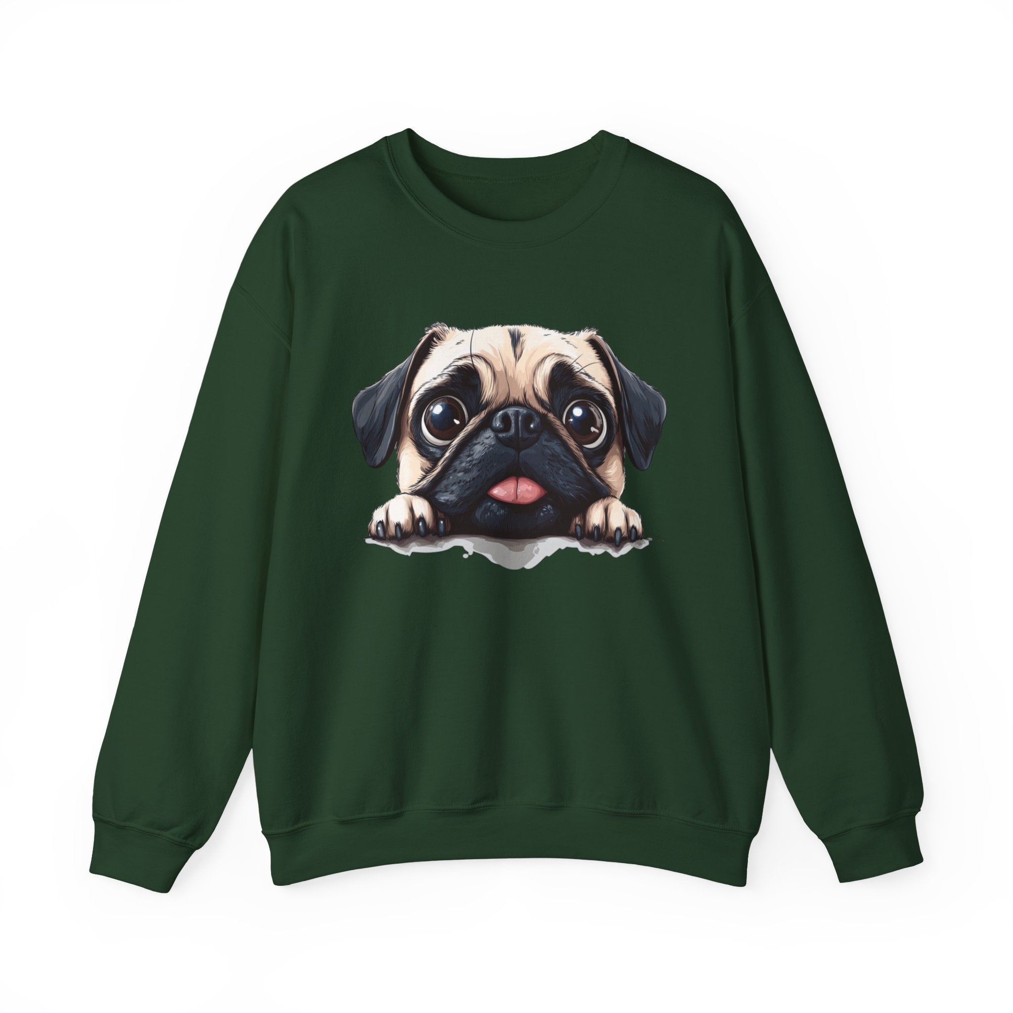25 Sweatshirt - Cute Pug Puppy Peeking T-Shirt