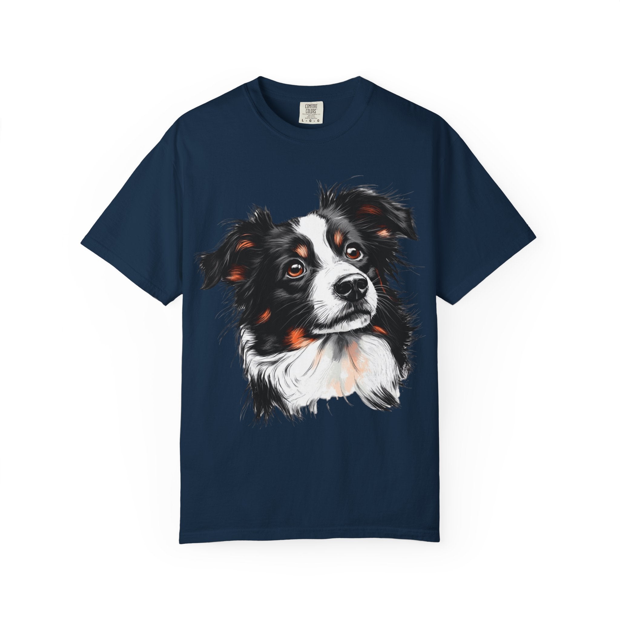 Tri-Color Border Collie Portrait Tee – Unisex Dog Lover T-Shirt
