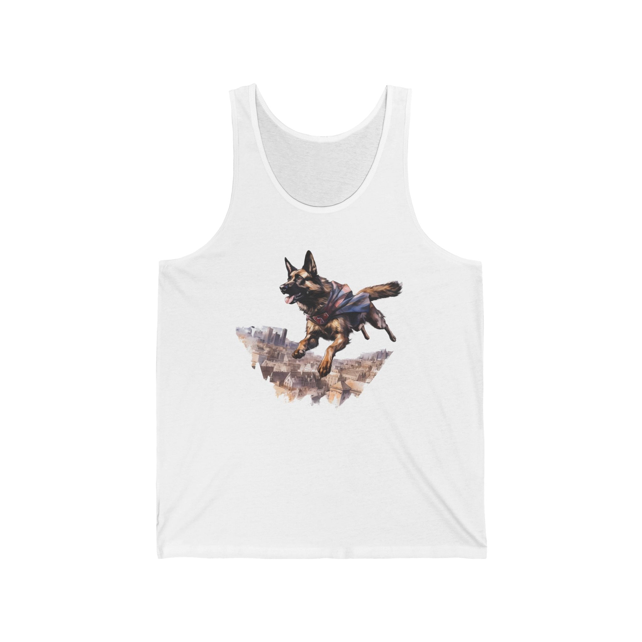 43 Tank - Superhero German Shepherd | Flying Shepherd Dog Tank Top