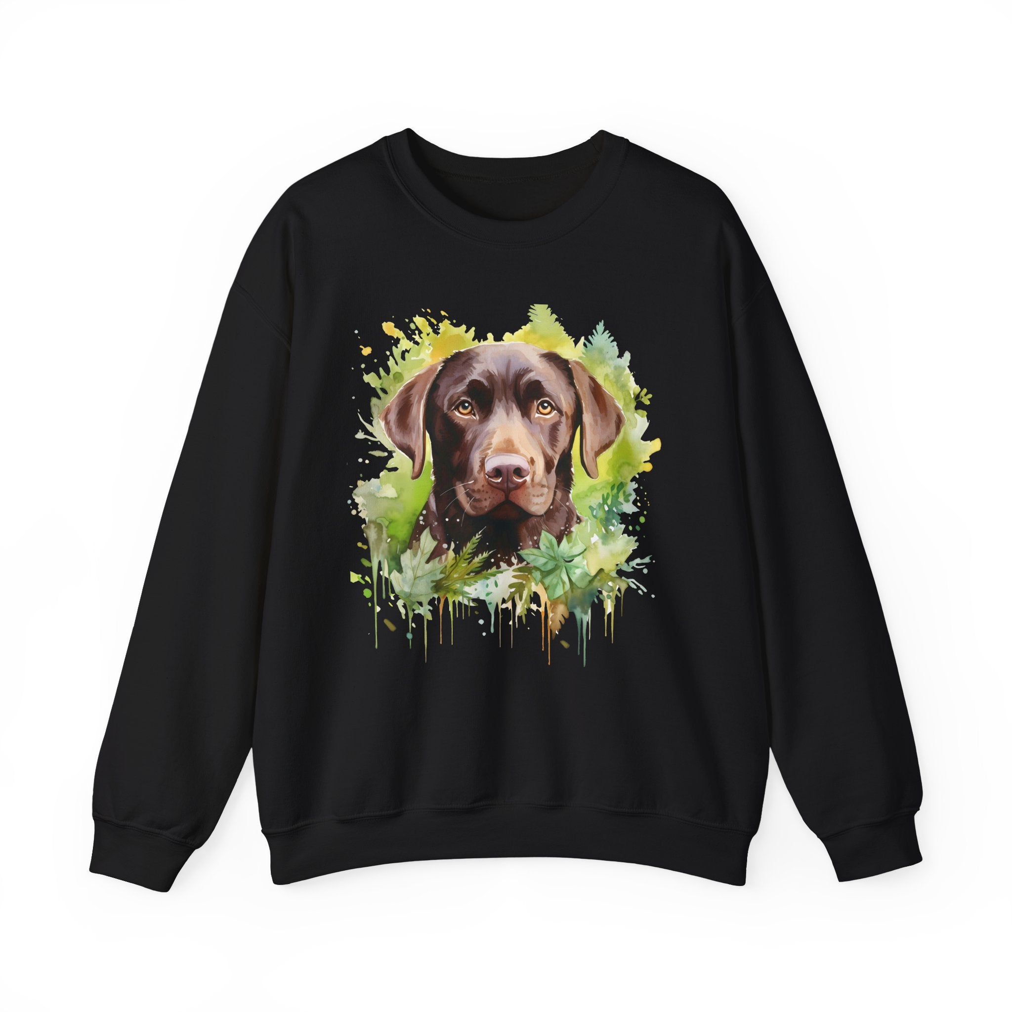 20 Sweatshirt - Chocolate Labrador Floral Portrait Sweatshirt
