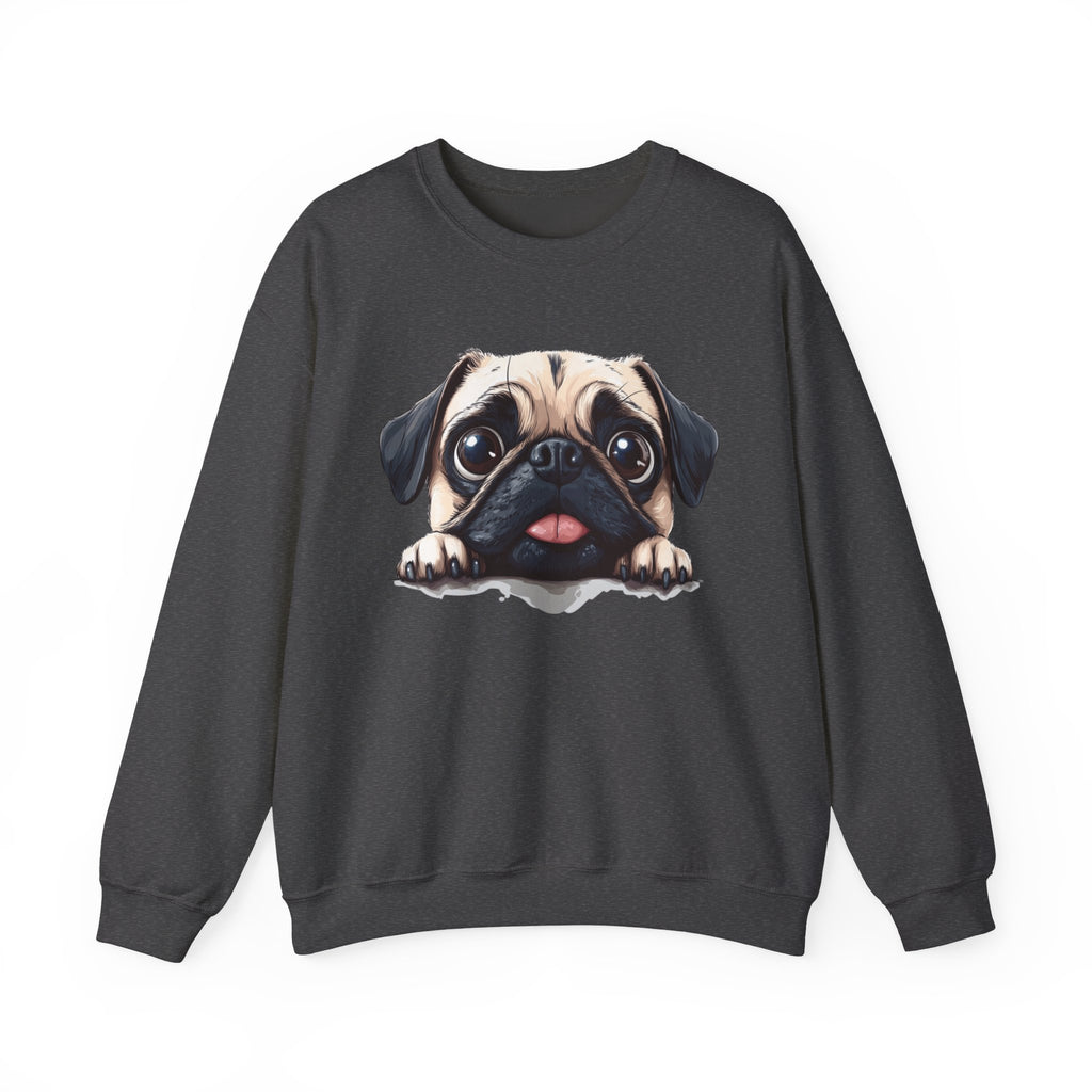 25 Sweatshirt - Cute Pug Puppy Peeking T-Shirt