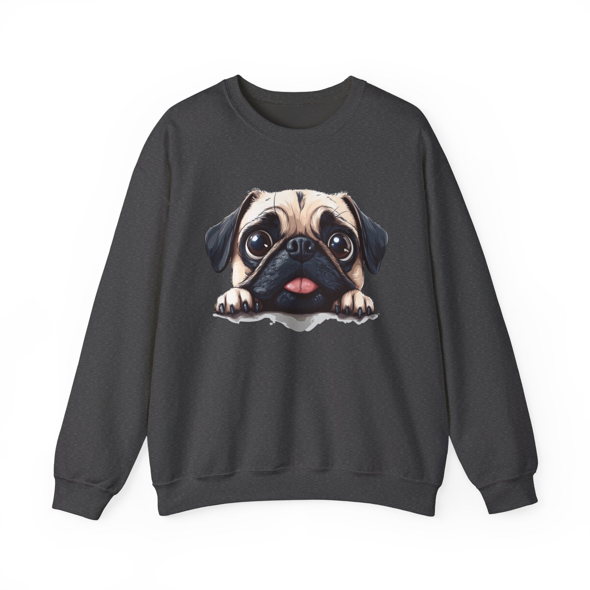 25 Sweatshirt - Cute Pug Puppy Peeking T-Shirt