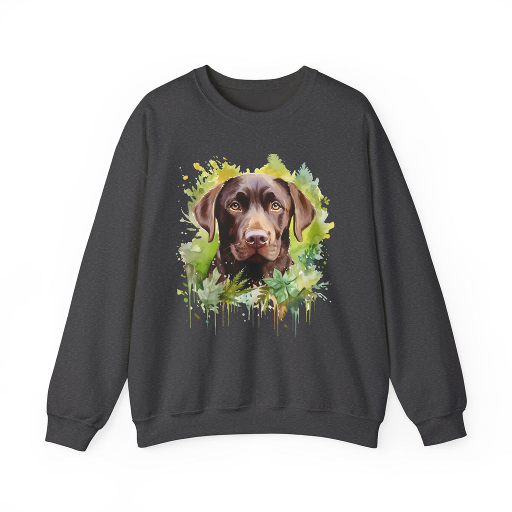 20 Sweatshirt - Chocolate Labrador Floral Portrait Sweatshirt