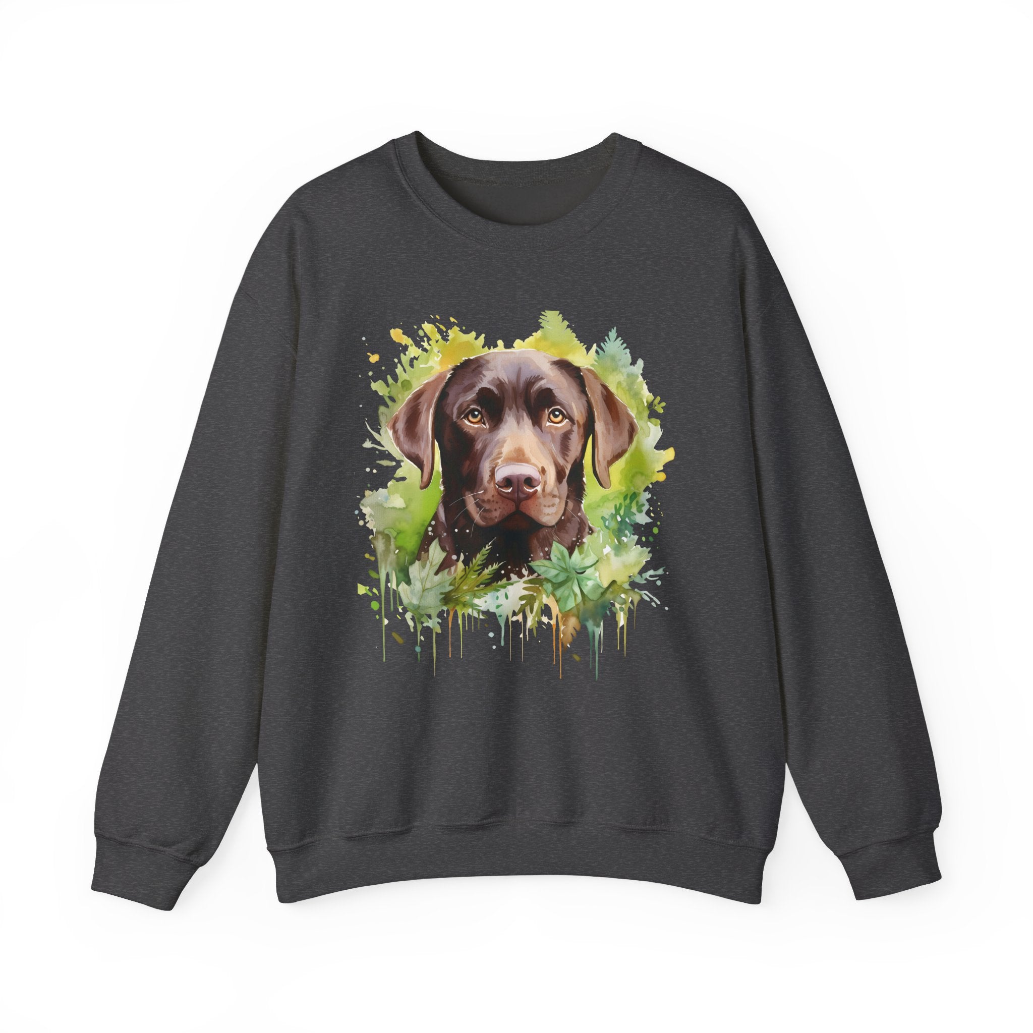 20 Sweatshirt - Chocolate Labrador Floral Portrait Sweatshirt