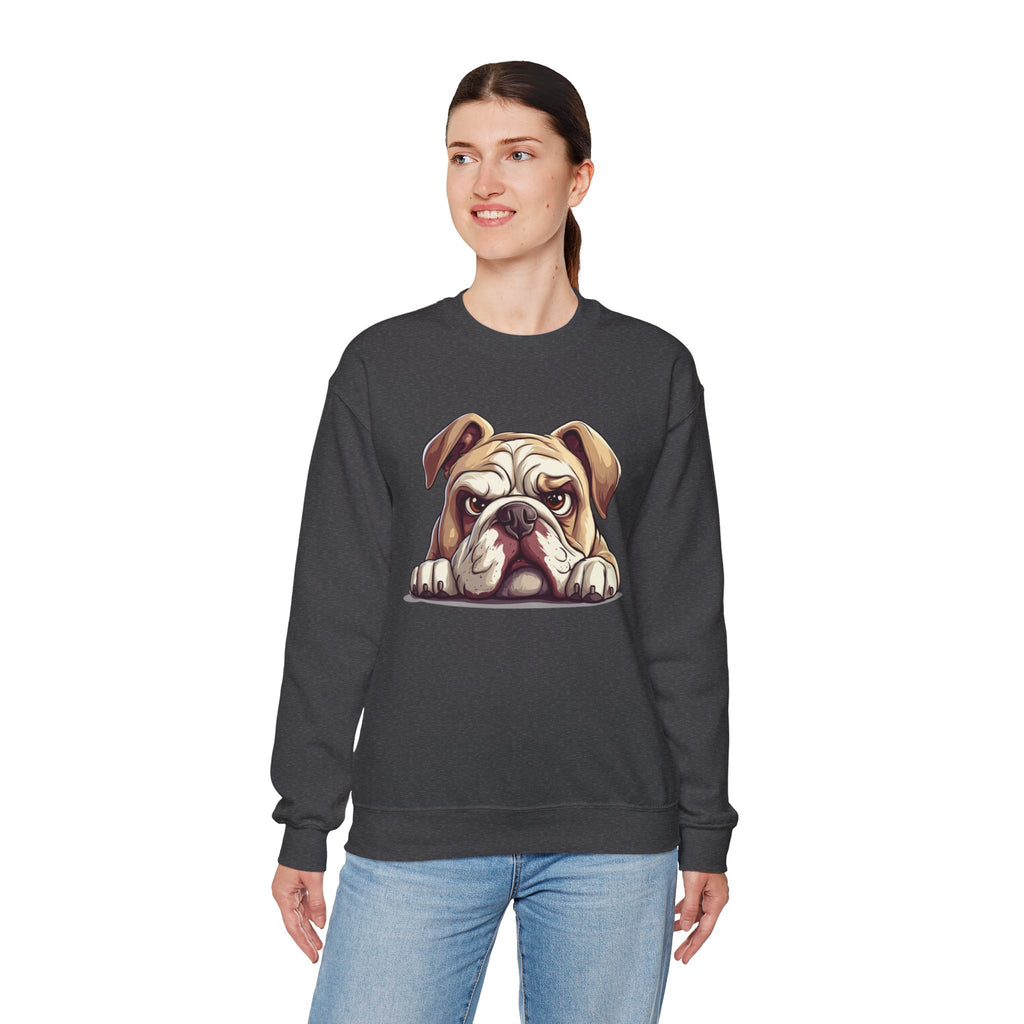 40 Sweatshirt -Grumpy Bulldog Sweatshirt | Funny Dog Lover Crewneck | English Bulldog Graphic Sweatshirt | Cute Lazy Dog Gift | Wildsyde Apparel