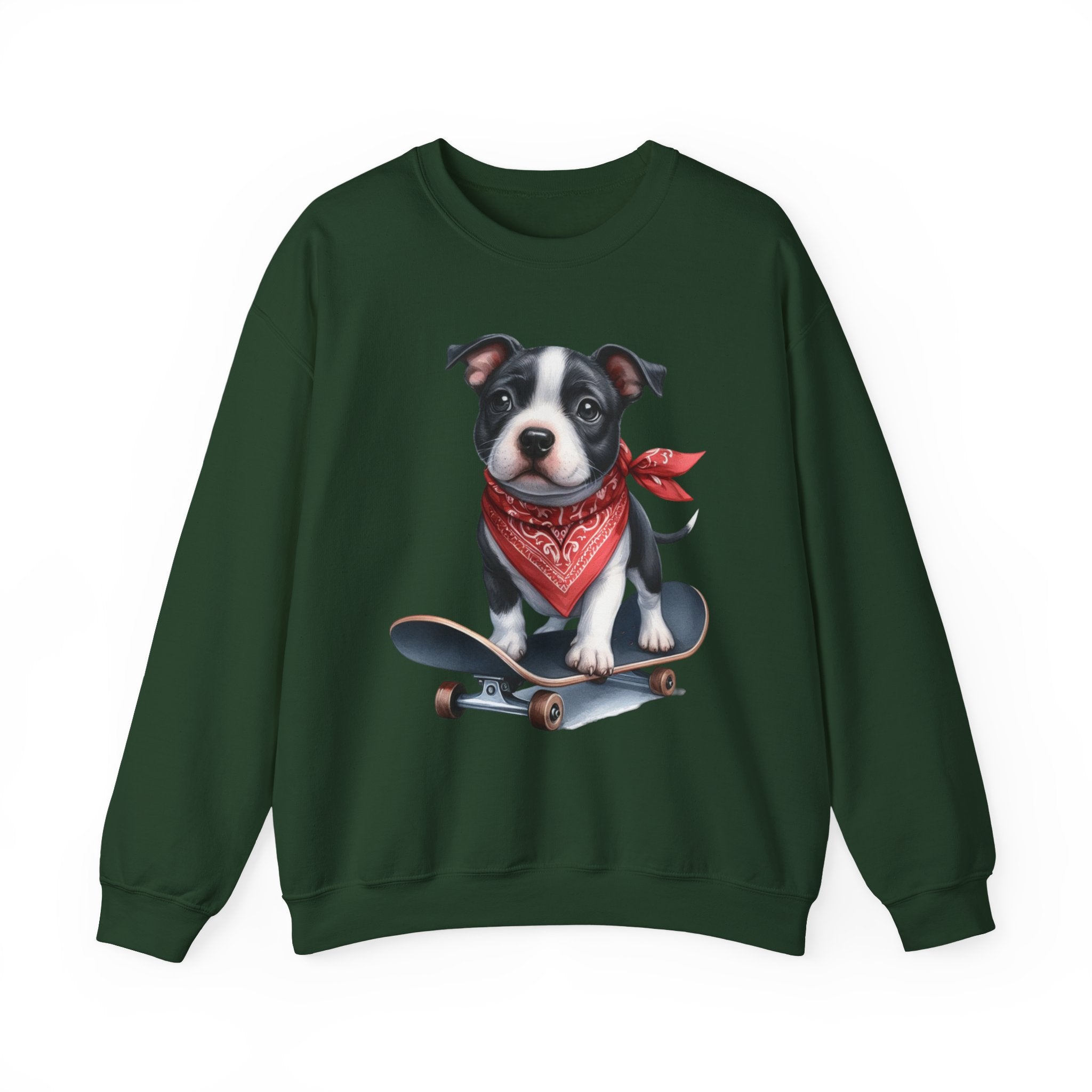 33 Sweatshirt - Skateboarding Puppy Sweatshirt | Cute Dog Lover Crewneck | Cool Puppy Graphic Sweatshirt | Funny Pet Gift | Wildsyde Apparel