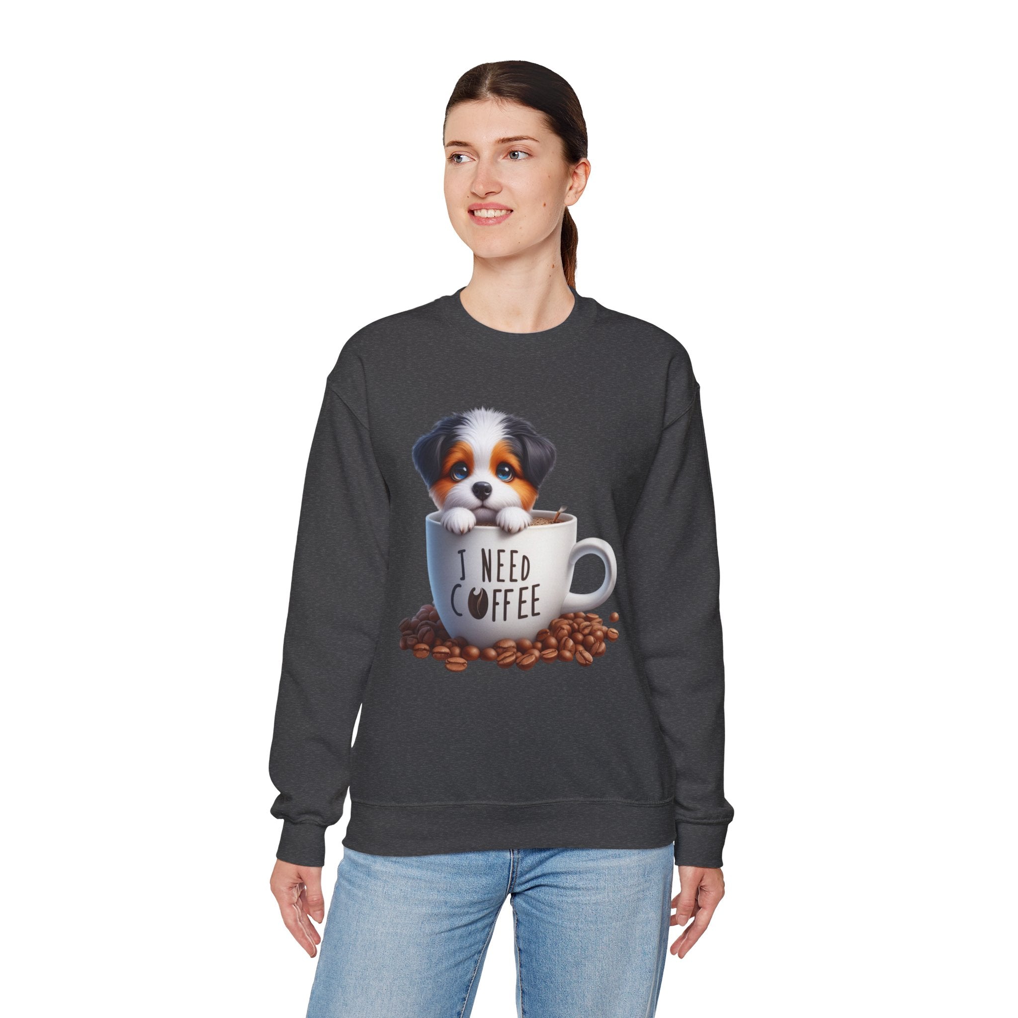 23 Sweatshirt - Cute Puppy Coffee Lover T-Shirt – I Need Coffee Dog Design