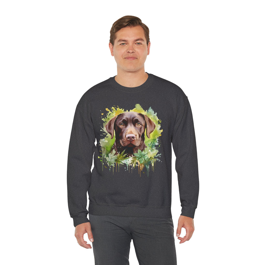20 Sweatshirt - Chocolate Labrador Floral Portrait Sweatshirt