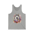 19 Tank - Alaskan Malamute Watercolor | Floral Malamute Dog Tank Top
