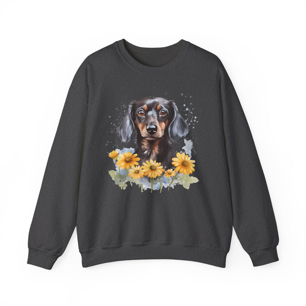 38 Sweatshirt - Dachshund Floral Sweatshirt | Wiener Dog Crewneck | Doxie Graphic Sweatshirt | Cute Dog Lover Gift | Wildsyde Apparel