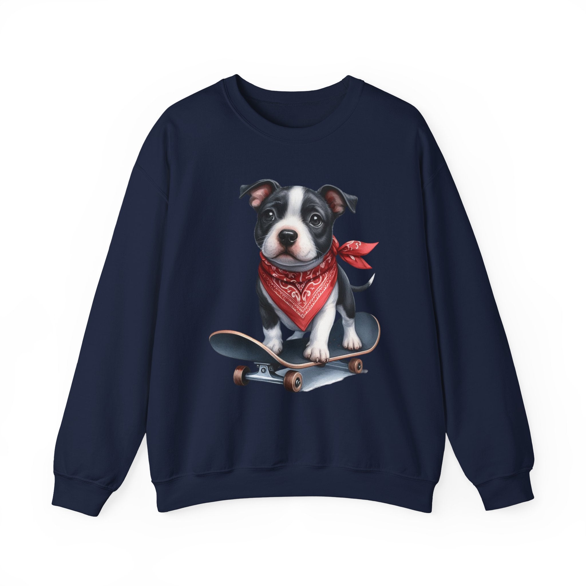 33 Sweatshirt - Skateboarding Puppy Sweatshirt | Cute Dog Lover Crewneck | Cool Puppy Graphic Sweatshirt | Funny Pet Gift | Wildsyde Apparel