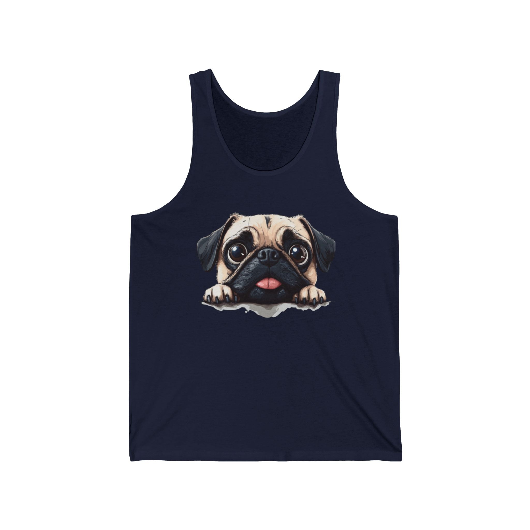 25 Tank - Funny Pug Peek | Cute Pug Dog Tank Top