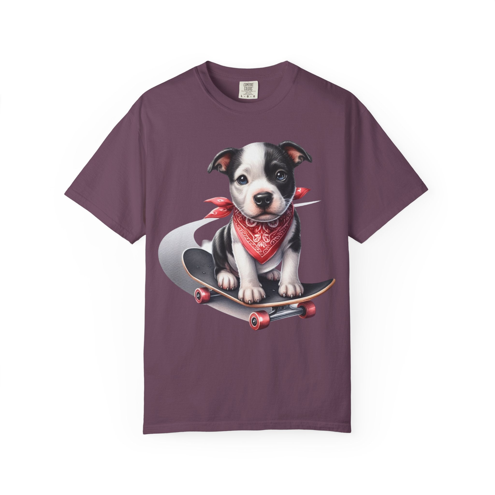 Skater Pup Portrait Tee – Unisex Dog Lover Graphic T-Shirt