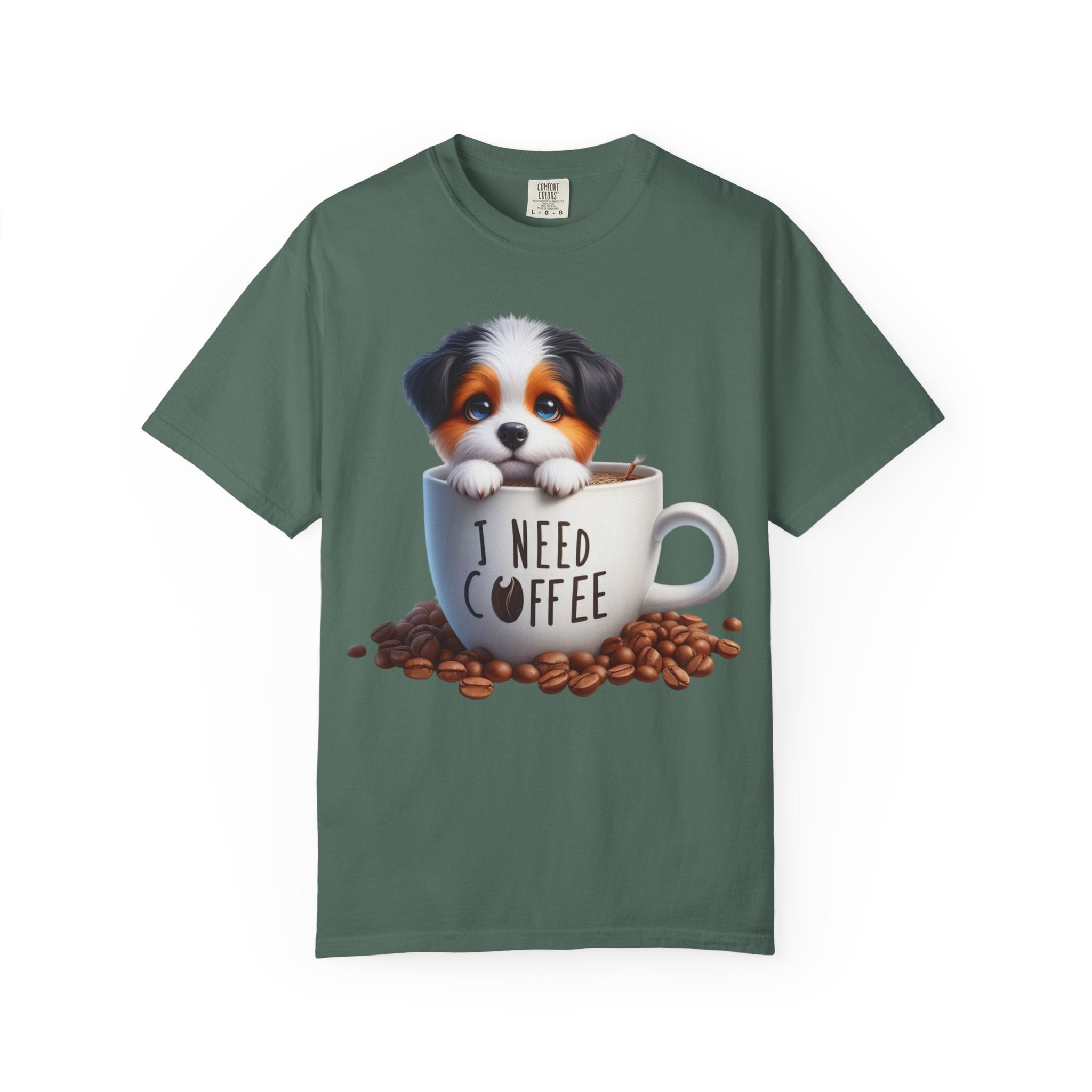 Powered by Coffee & Dog Hair Tee – Unisex Dog Lover Graphic T-Shirt