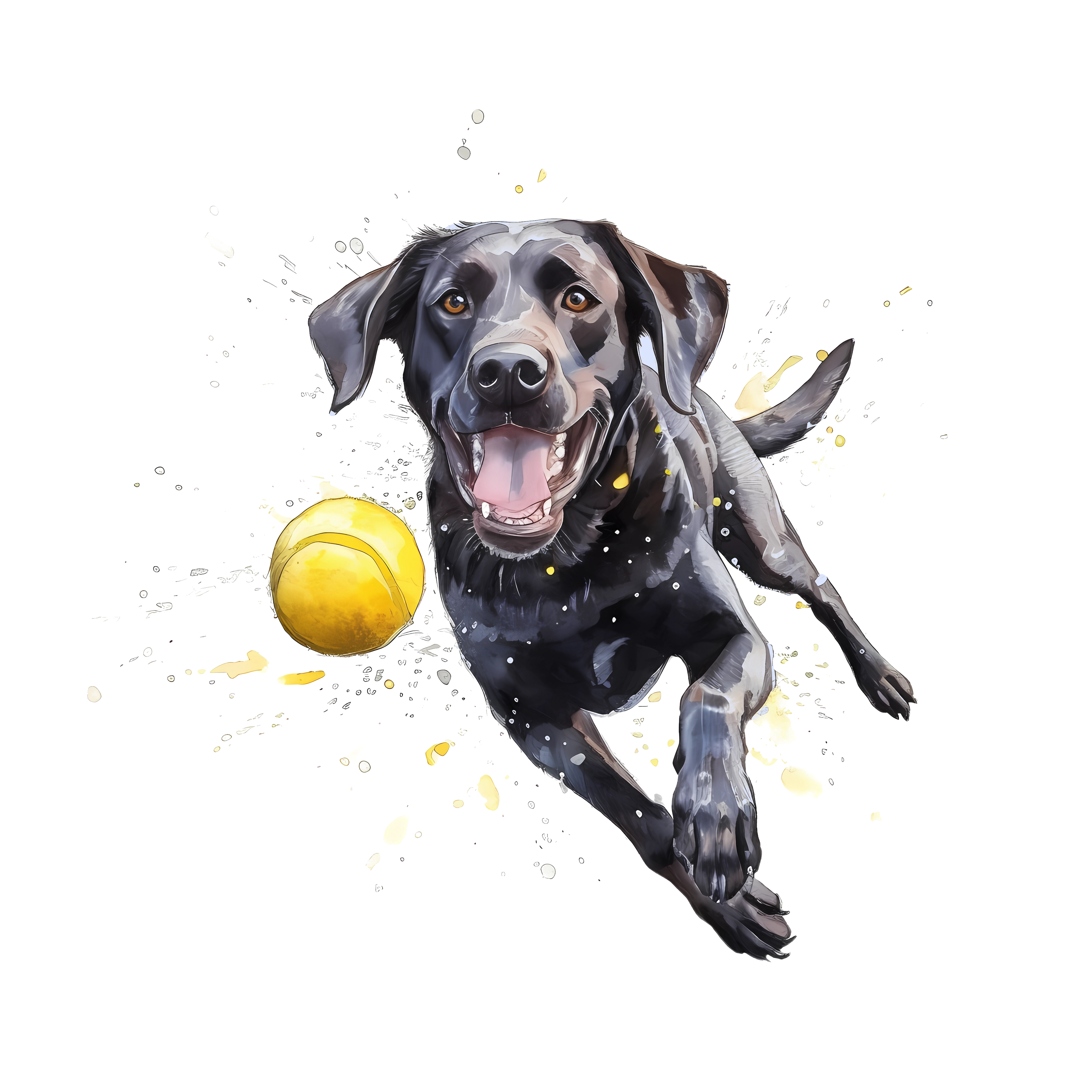 1 Sweatshirt - Black Labrador Retriever Fetch Dog Sweatshirt