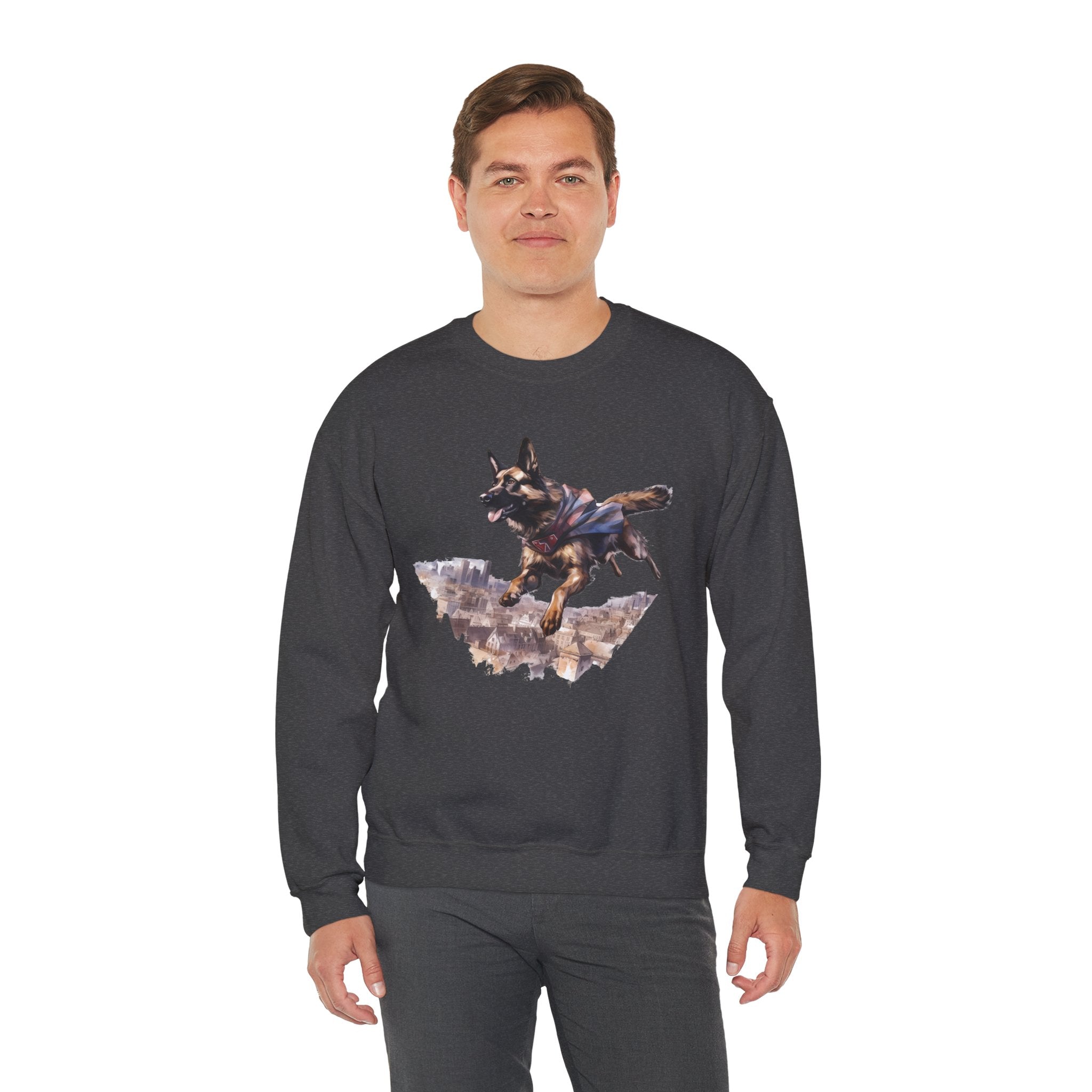 43 Sweatshirt - German Shepherd Hero Sweatshirt | Super Dog Crewneck | Working Dog Apparel | K9 Lover Gift | Wildsyde Apparel