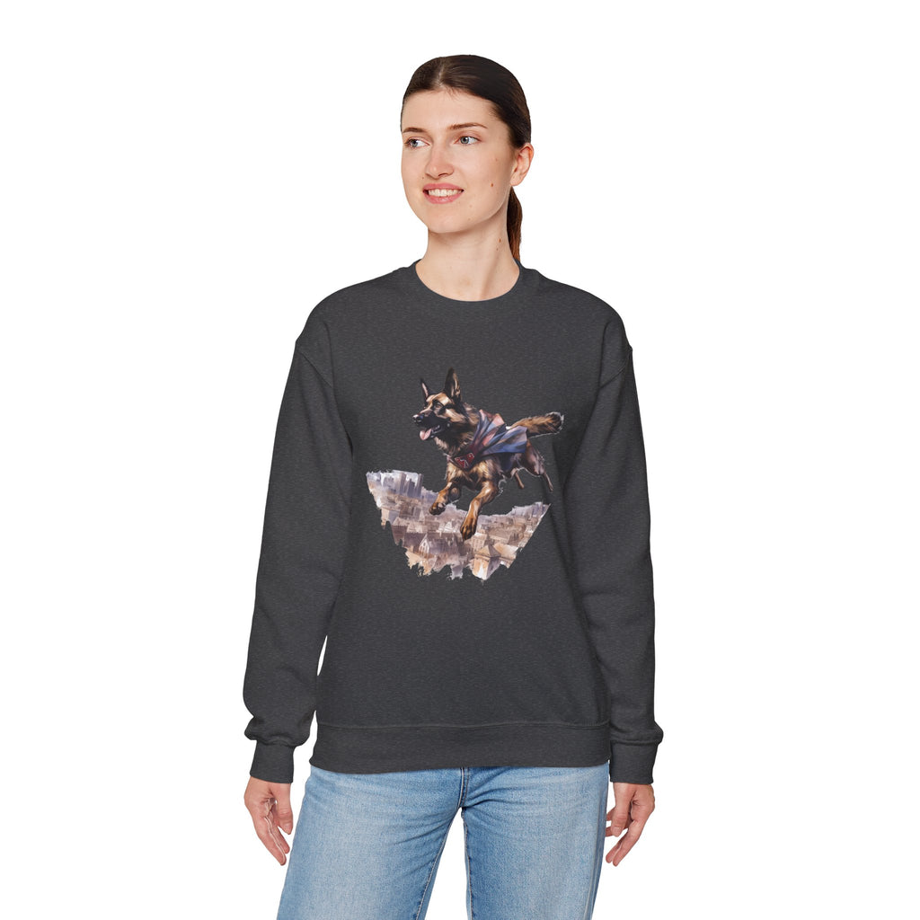 43 Sweatshirt - German Shepherd Hero Sweatshirt | Super Dog Crewneck | Working Dog Apparel | K9 Lover Gift | Wildsyde Apparel