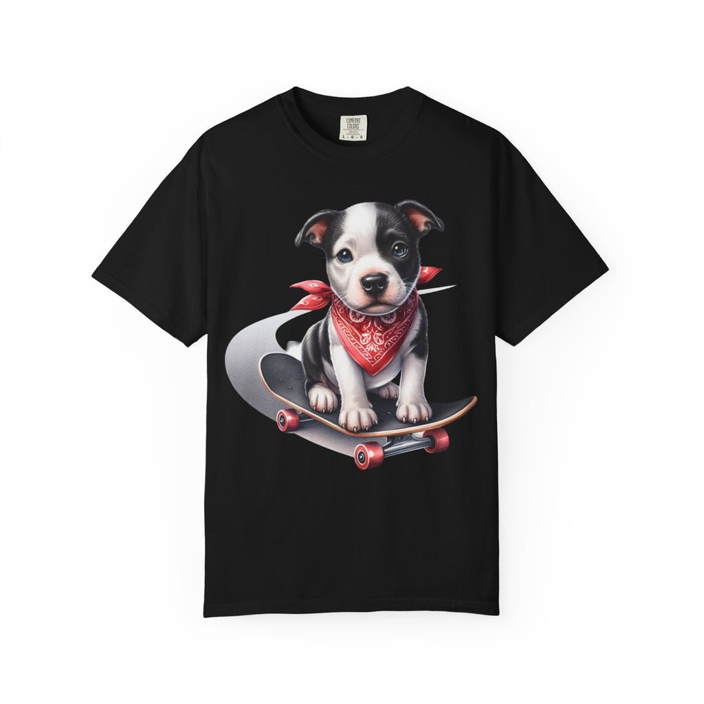 28 Tee - Skater Pup Portrait Tee – Unisex Dog Lover Graphic T-Shirt